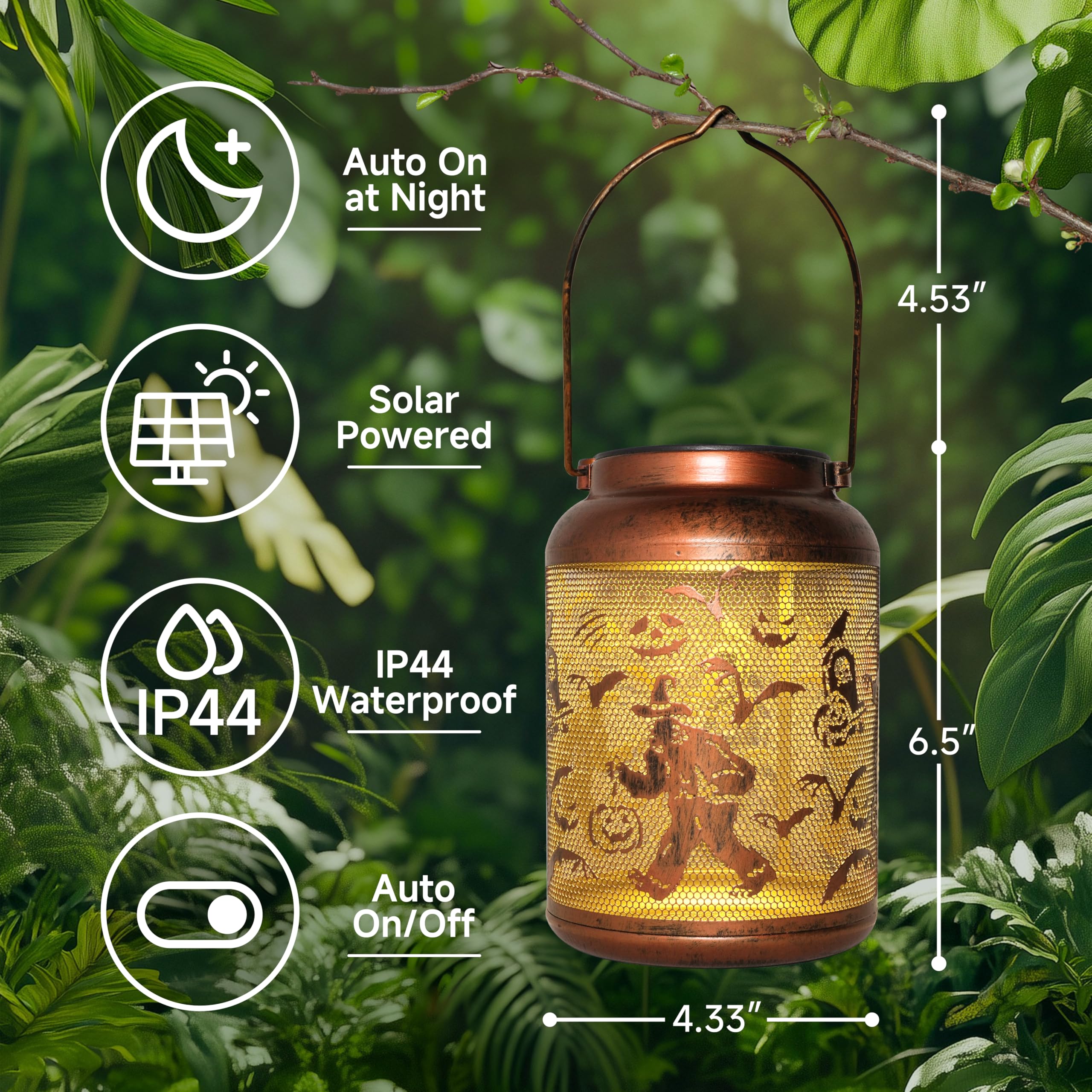 Bigfoot Solar Lanterns Outdoor Waterproof - Led Hanging Witch Bigfoot Lantern Decor For Garden/Yard/Patio/Lawn  Perfect Gift For Women  Mom  Grandma  Men Halloween Birthday Christmas Mothers Day