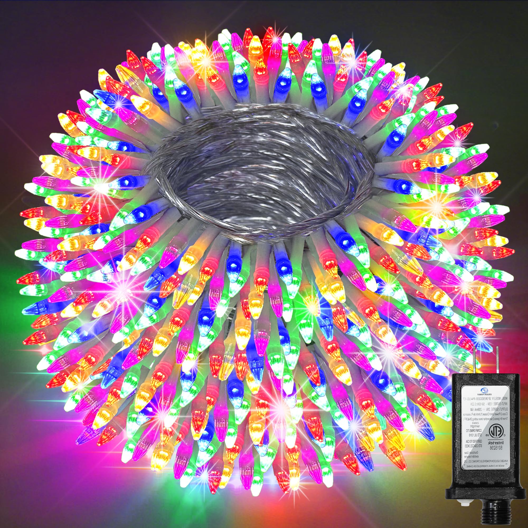 1500 Led 470Ft Christmas Lights Outdoor  Christmas String Fairy Lights With Timer & Memory  Waterproof 12 Modes Dimmable Twinkle Tree Lights For Home Patio Wedding Party Yard Xmas Decor  Multicolor