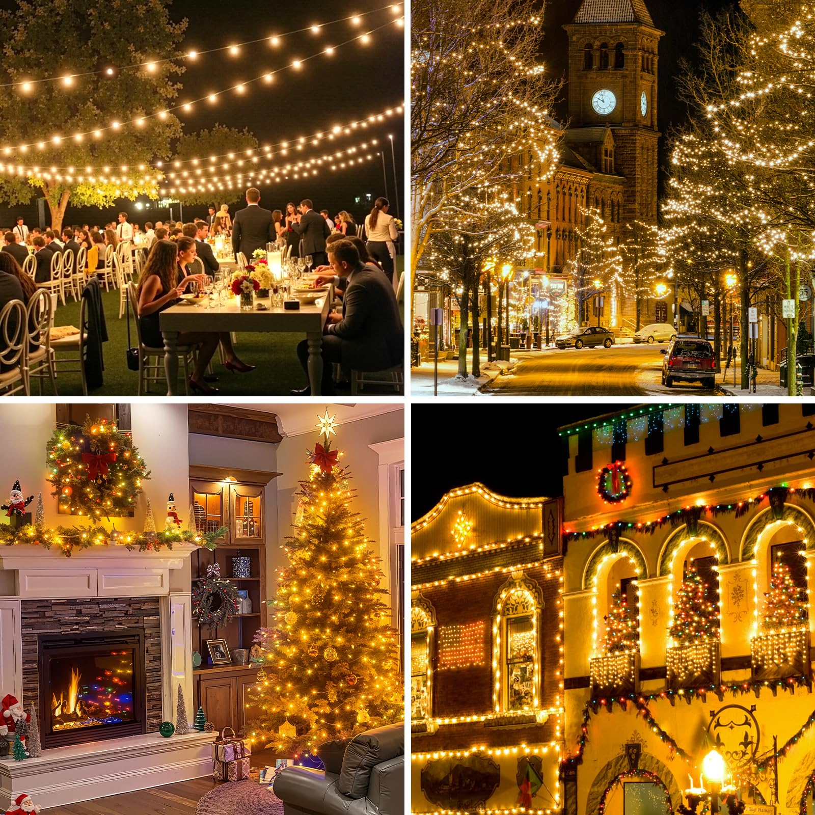 Mlambert 1500 Led Christmas Lights 492Ft  Outdoor Waterproof Dimmable Fairy Lights With Remote  8 Modes Indoor Lighting For Holiday D?Cor  Warm White