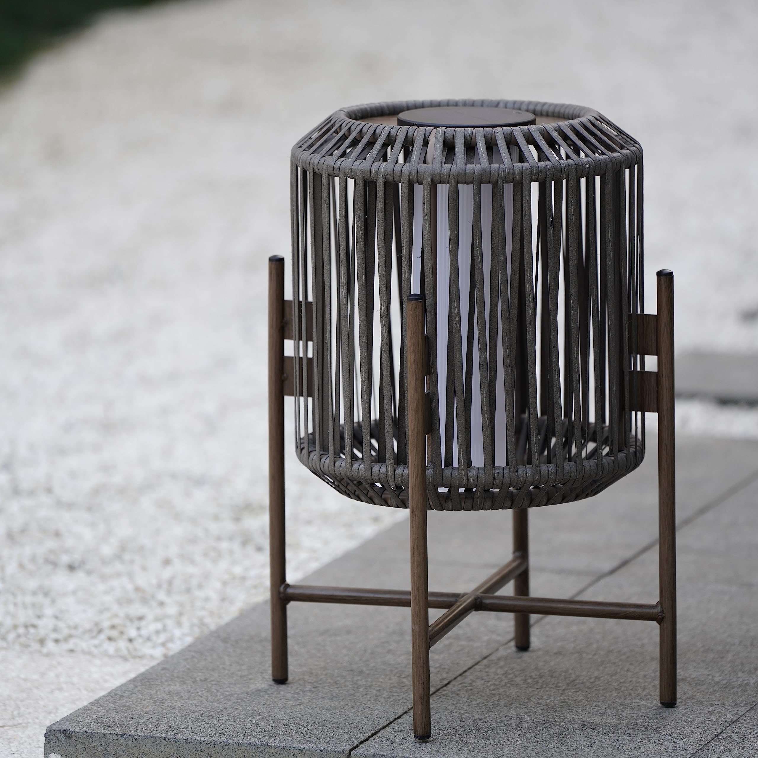 Solar Yard 22&quot; Led Solar Floor Lamp - Eco-Friendly Outdoor/Indoor Decorative Light In Taupe