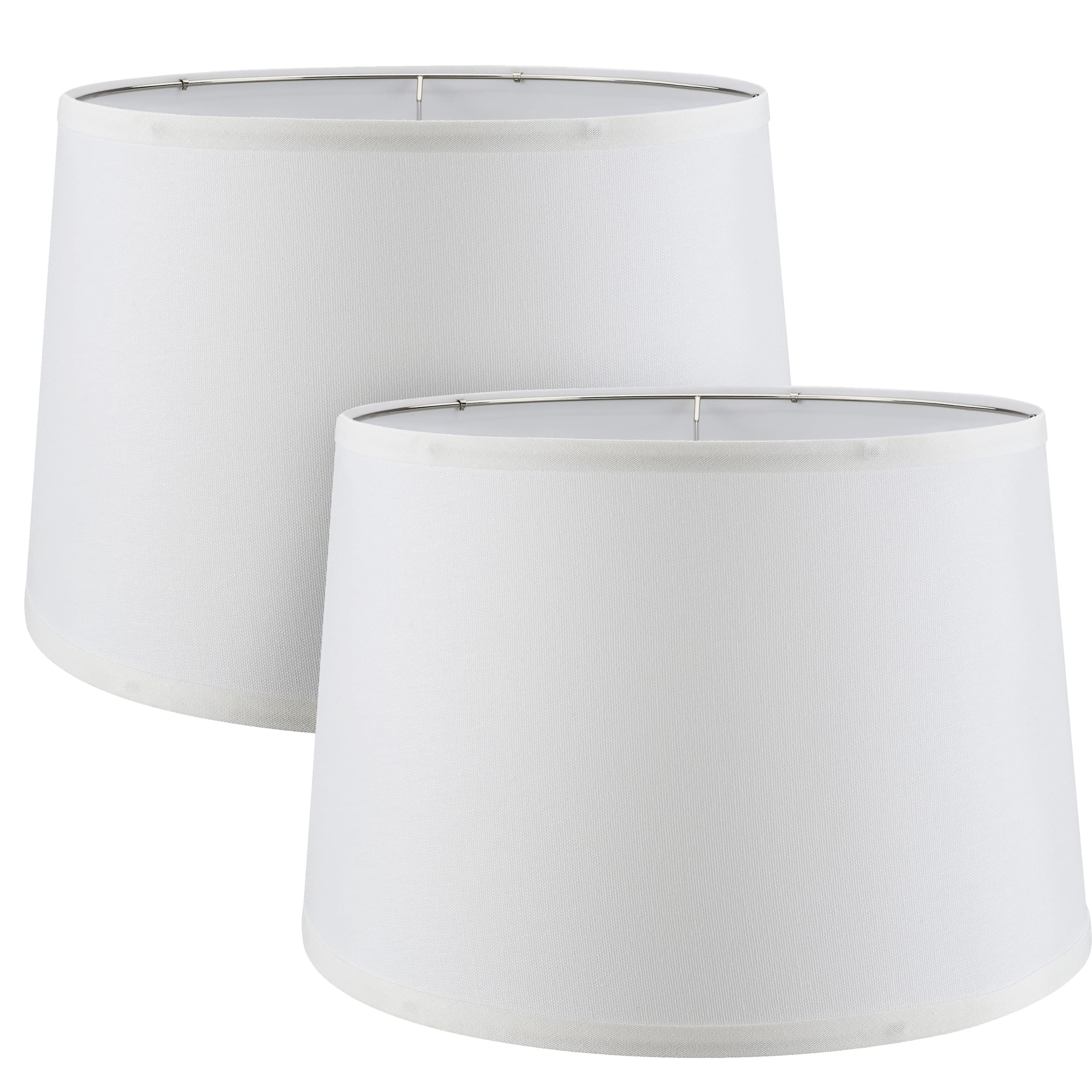 Aspen Creative 38027-2, Empire Collapsible Spider Lamp Shade, White, 13 Top x 15 Bottom x 10 Slant Height, Set of 2