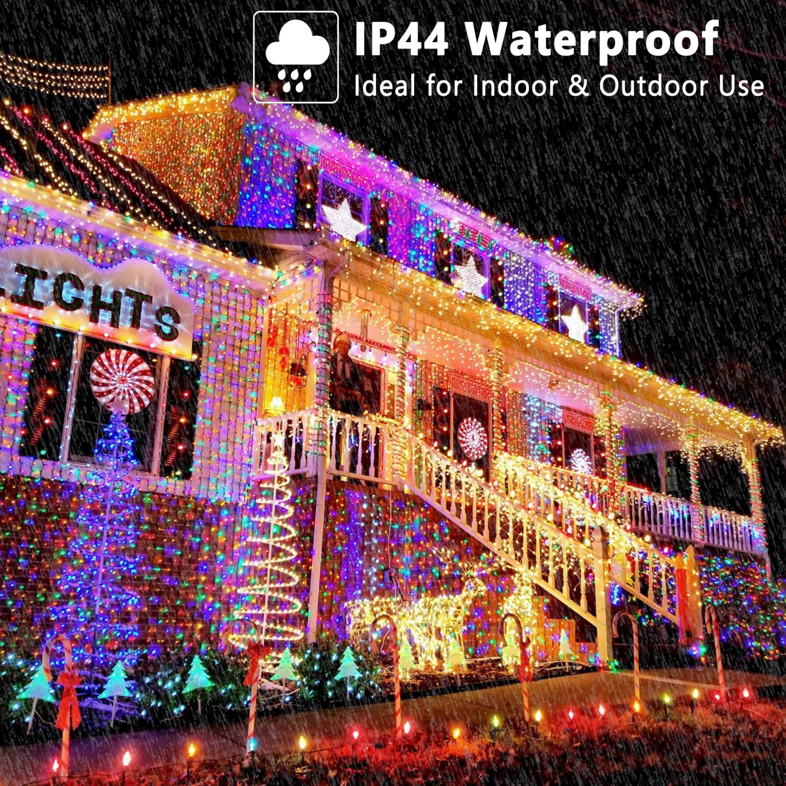 Brizlabs Christmas Lights, 180Ft 500 Led Color Changing Christmas Lights With Remote Timer, 11 Modes Warm White & Multicolor Led
