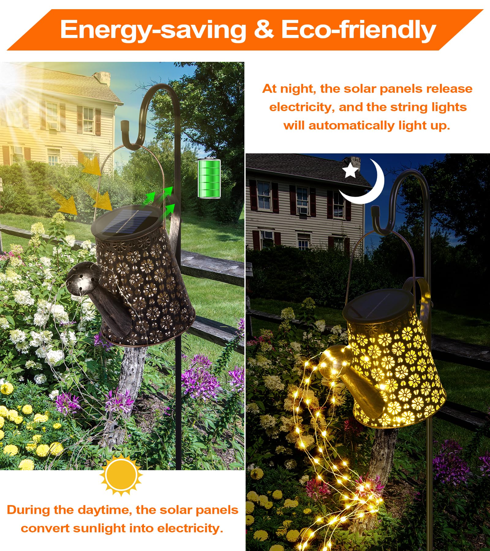 90 Led Solar Watering Can With Lights, Waterproof Large Hanging Lantern Landscape Solar Lights Outdoor Garden Decor For Outside Yard Porch Gardening Gifts For Mom Birthday Mother'S Day