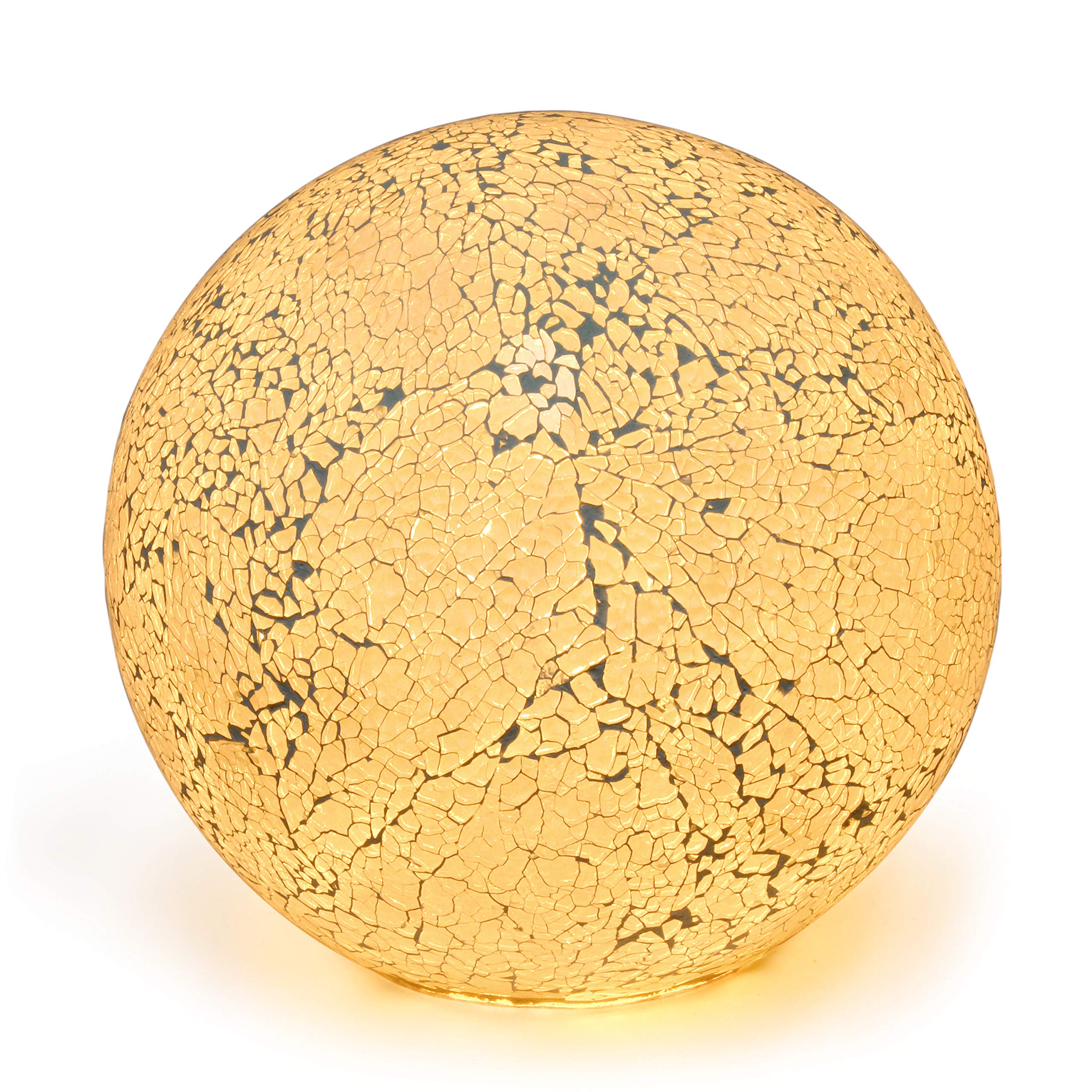 Simple Designs Lt3302-Wht 1 Light Mosaic Stone Ball Table Lamp, White