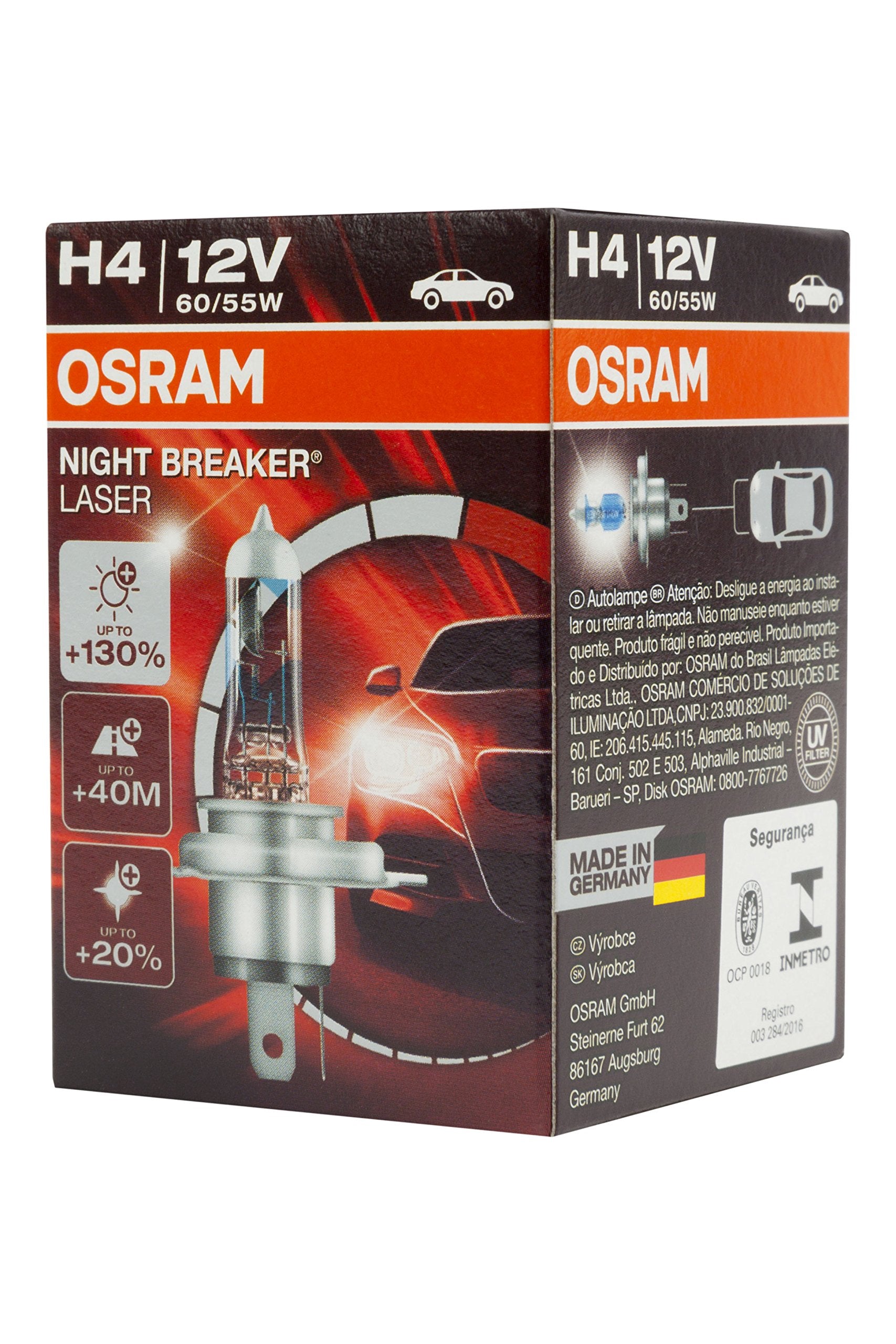 OSRAM COOL BLUE INTENSE H4, headlight bulb for halogen headlamps, xenon effect for white light, 64193CBI-HCB, 12V passenger car,