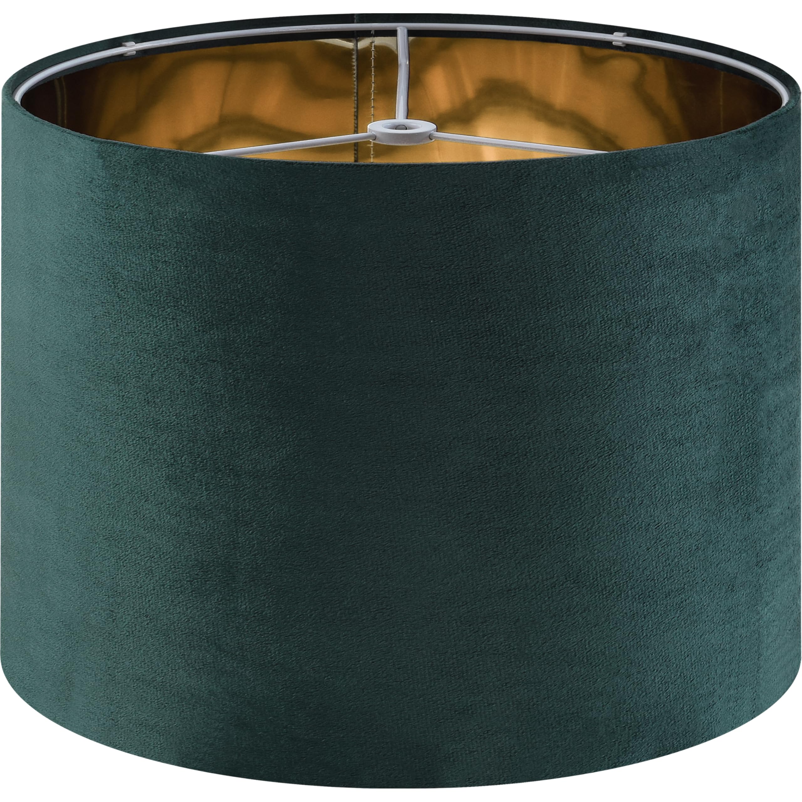 GO&SO Green Velvet Drum Lamp Shade 16in x 16in x 12in Modern Spider Shade Replacement for Table & Floor Lamps