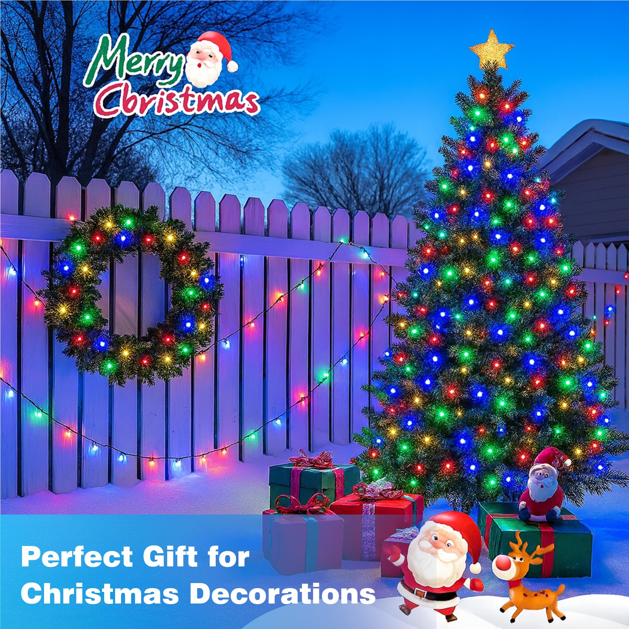 Domolli Christmas Lights 500Led 164 Ft  Waterproof Christmas Tree Lights With 8 Modes  Remote Control 3 Timers & Memory Function Xmas Decorations For House And Holiday (Multicolor)