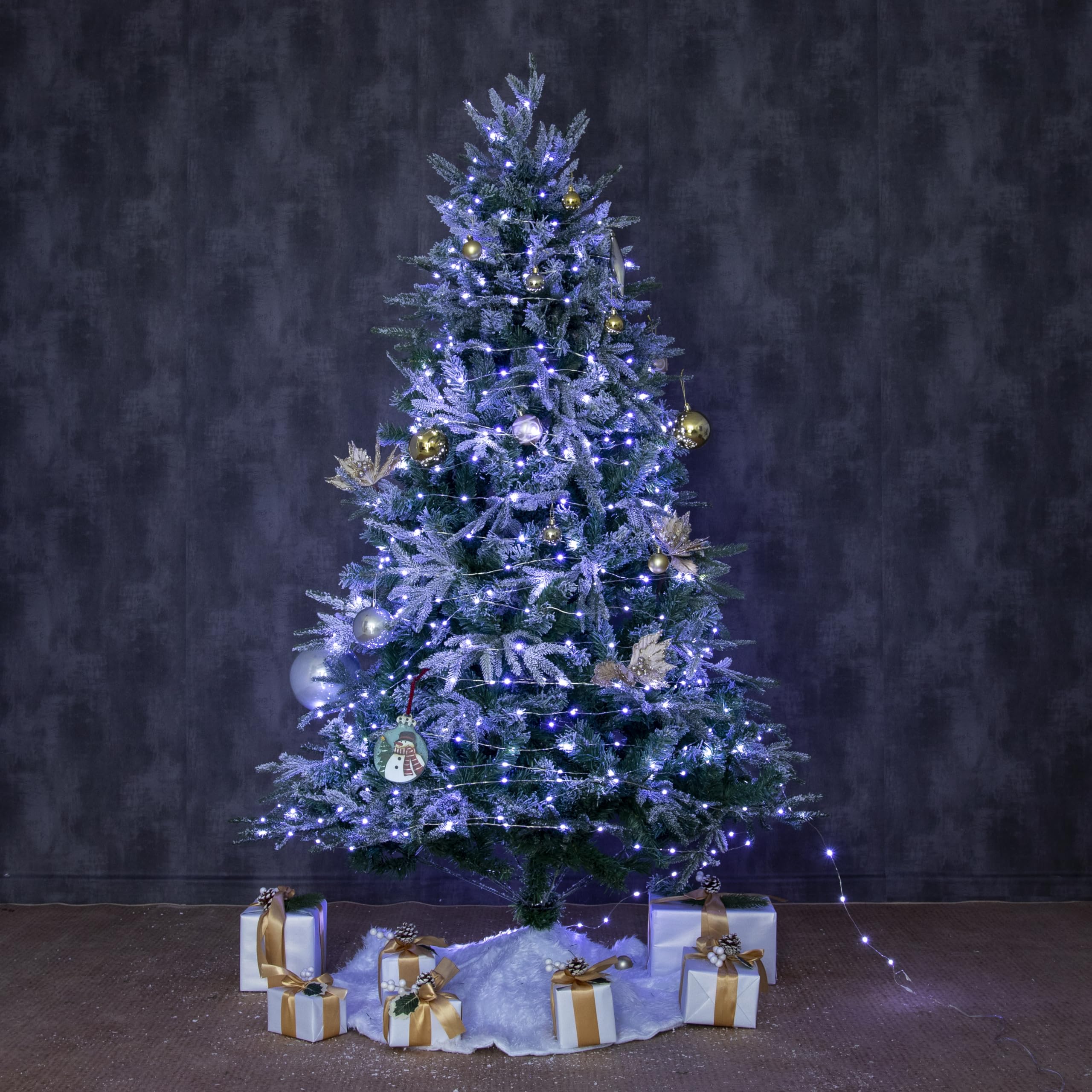 PCORES 100FT Fairy Lights 300 LED Cool White Silver Wire Remote Control Indoor Outdoor Plug in String Lights for Bedroom Living