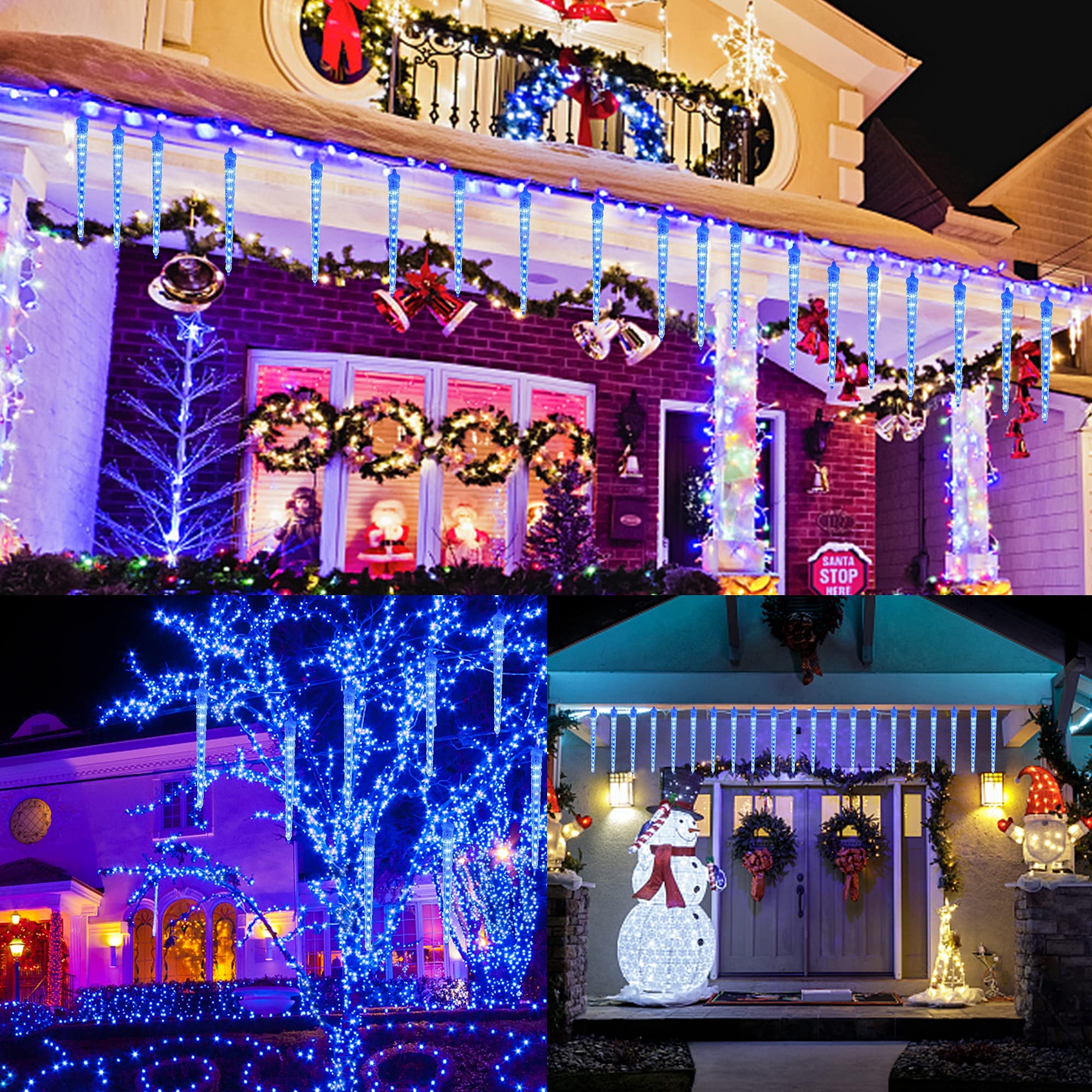 WATERGLIDE Meteor Shower Lights, 12in Icicle Christmas Lights, 192 SMD LED, Blue, Model 2ca14853-552b-4d77-944b-