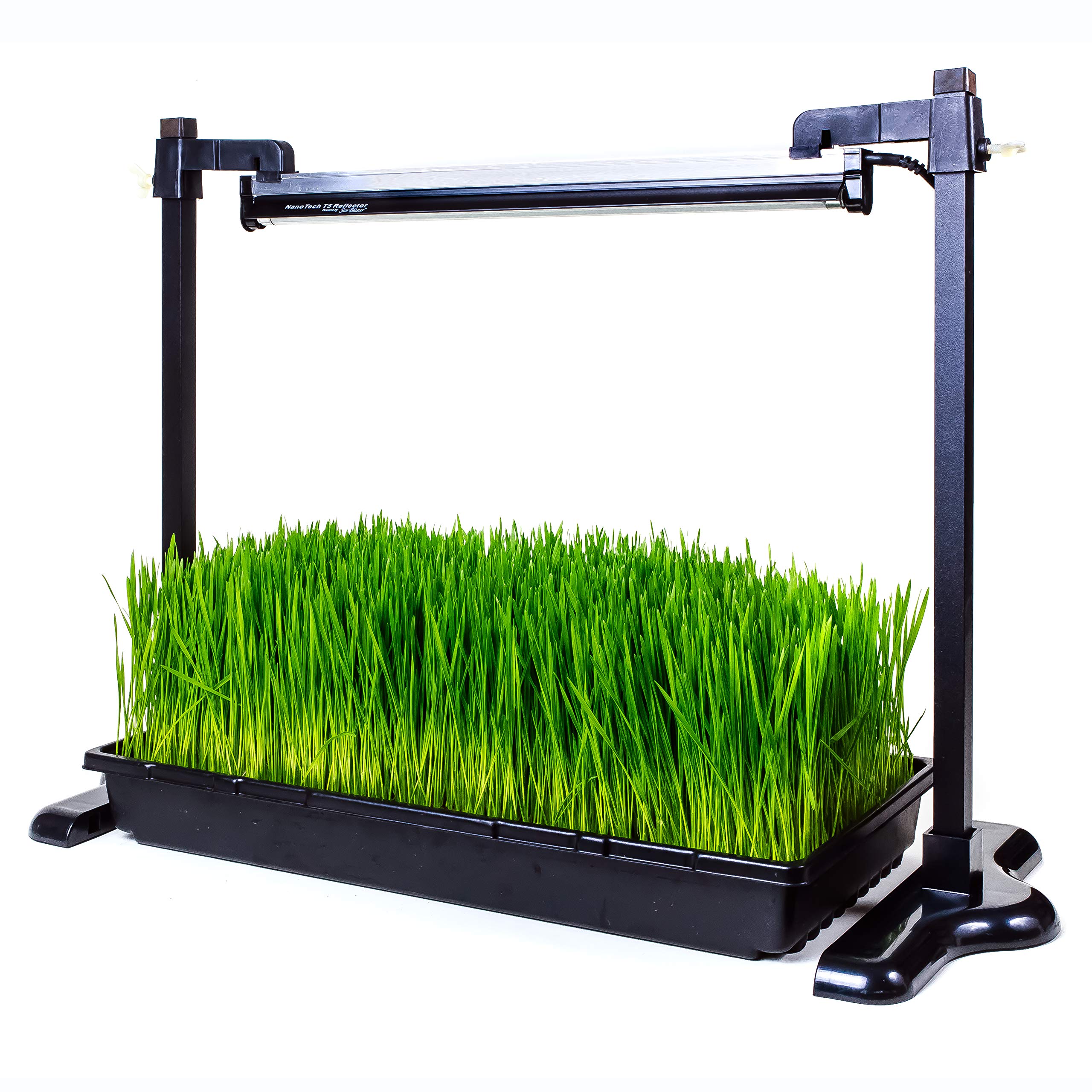 SunBlaster Adjustable Lighting Stand with Heavy-Duty Tray, Aluminum, Black, Model 0900095