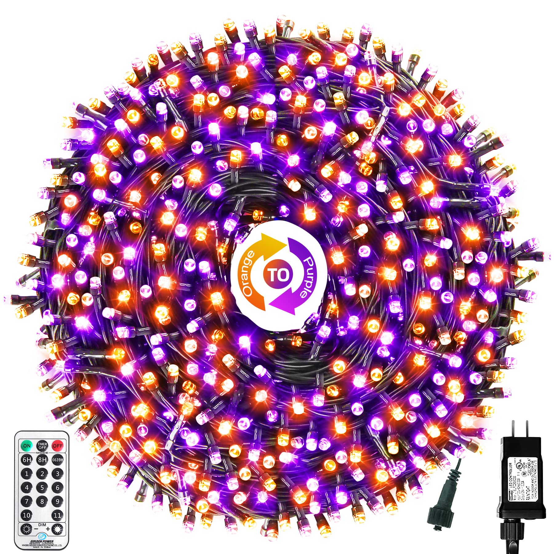 Xtf2015 105Ft 300 Led Color Changing Christmas String Lights, End-To-End Plug Waterproof Halloween Decoration Lights - Outdoor I