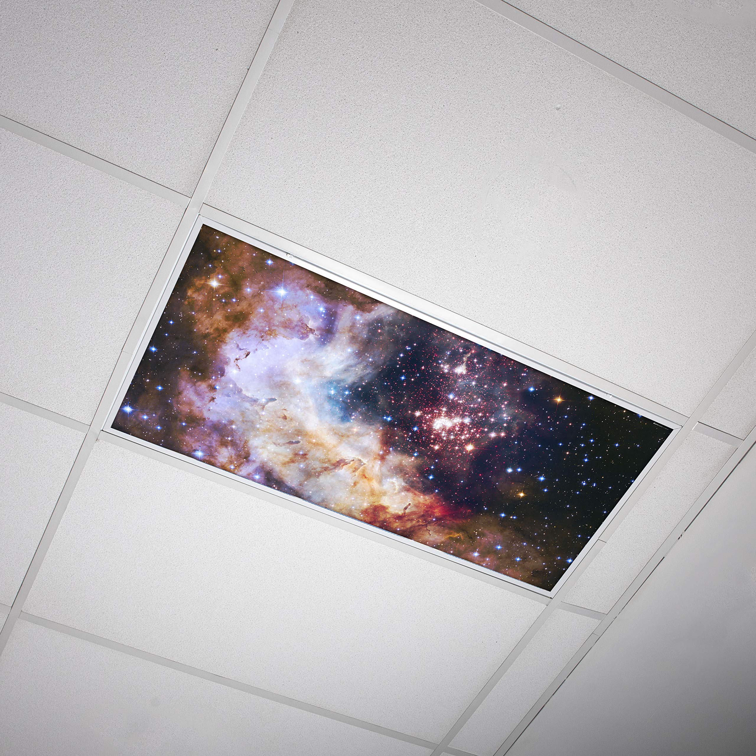 OCTO LIGHTS Fluorescent Light Cover Backlit Film Insert 2x4 (22.38inx46.5in) Westerlund 2 Star Cluster Model 018