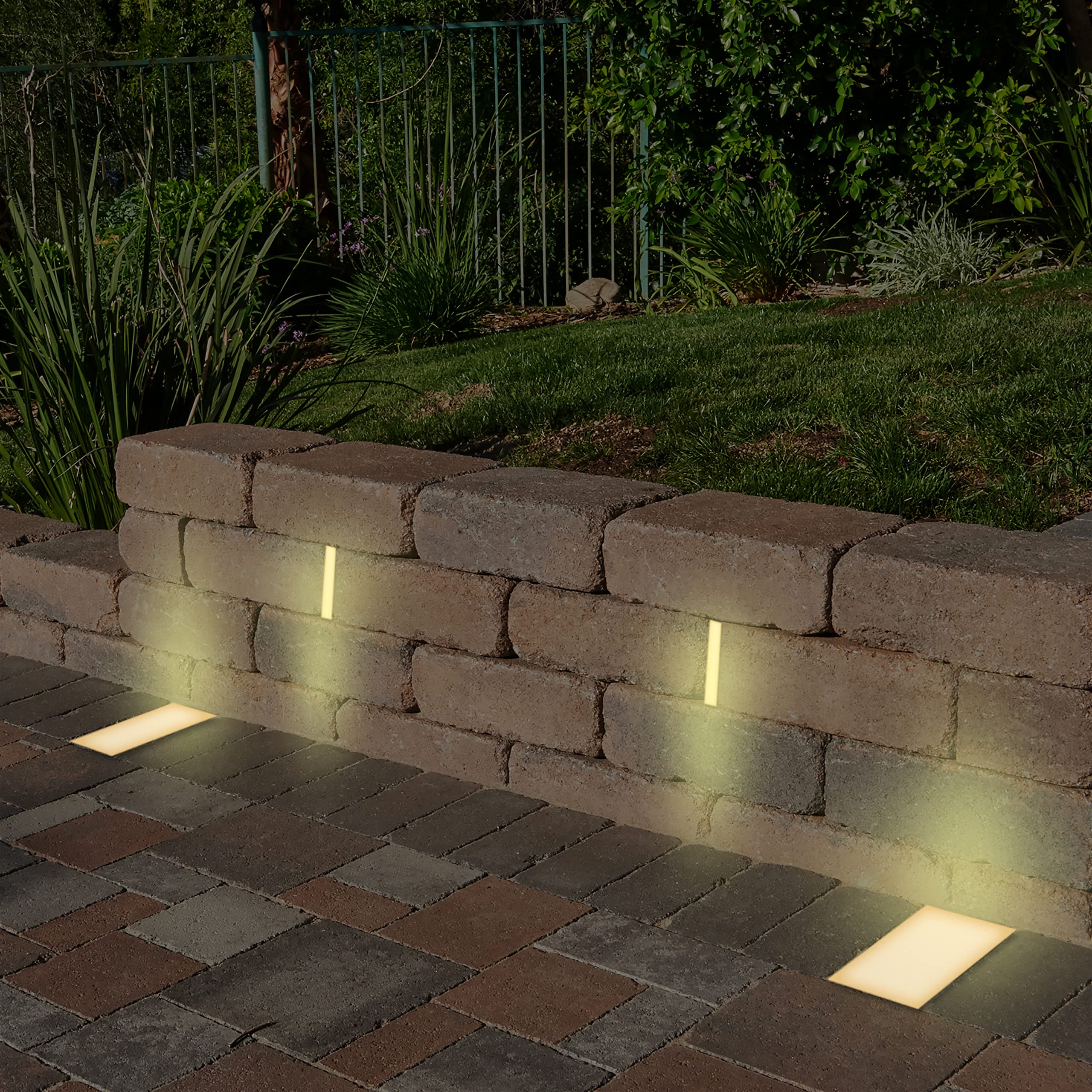 Lumengy Paver Light Slim 0.5X4 Inch Glare-Free Steel Brick Lighting For Pavers, Walls, Driveway & Pathway Borders 2700K Warm Whi