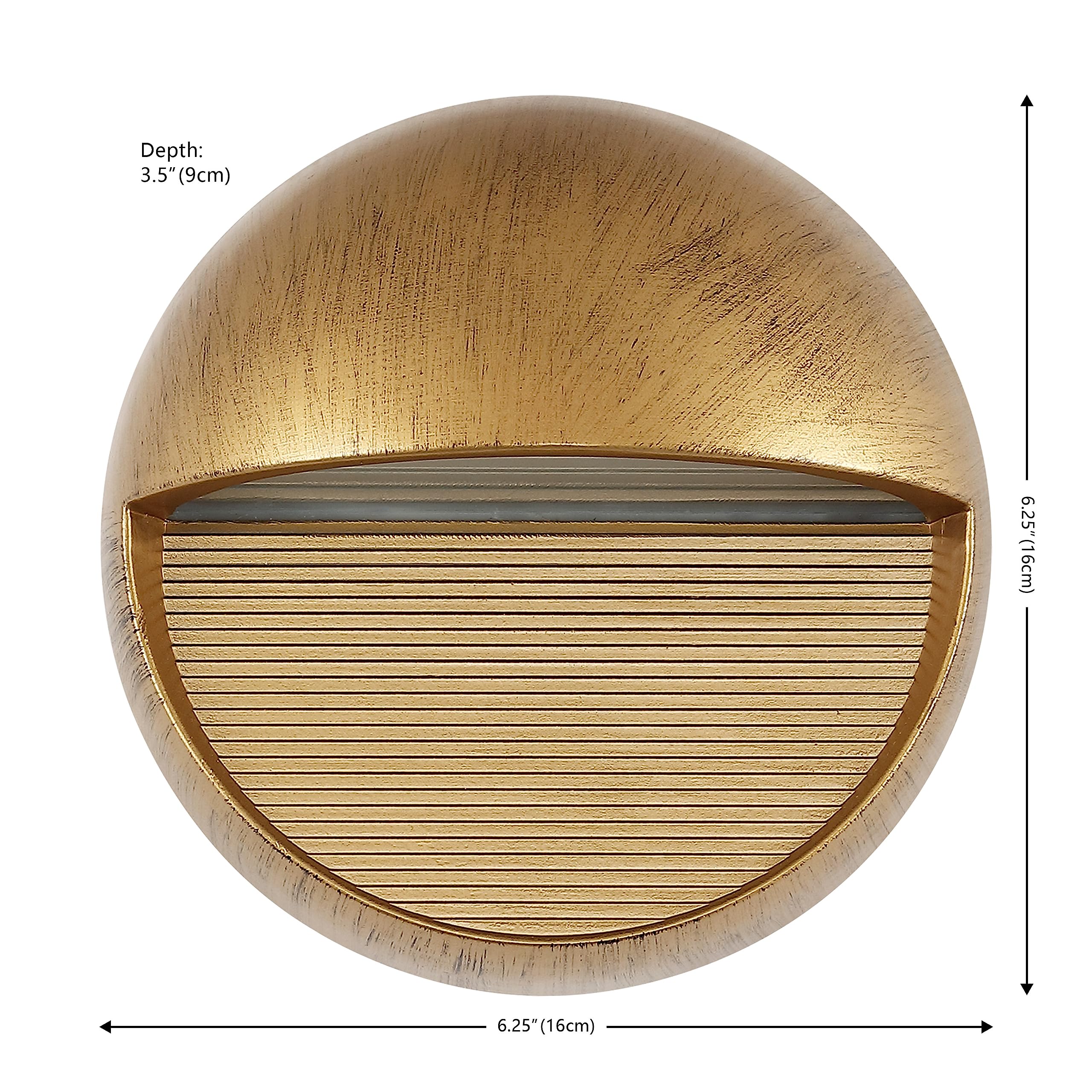 JONATHAN Y Orbe LED Wall Sconce, 6.25" Antique Gold Metal/Glass, Model JYL7441B, Contemporary Scandinavian Design