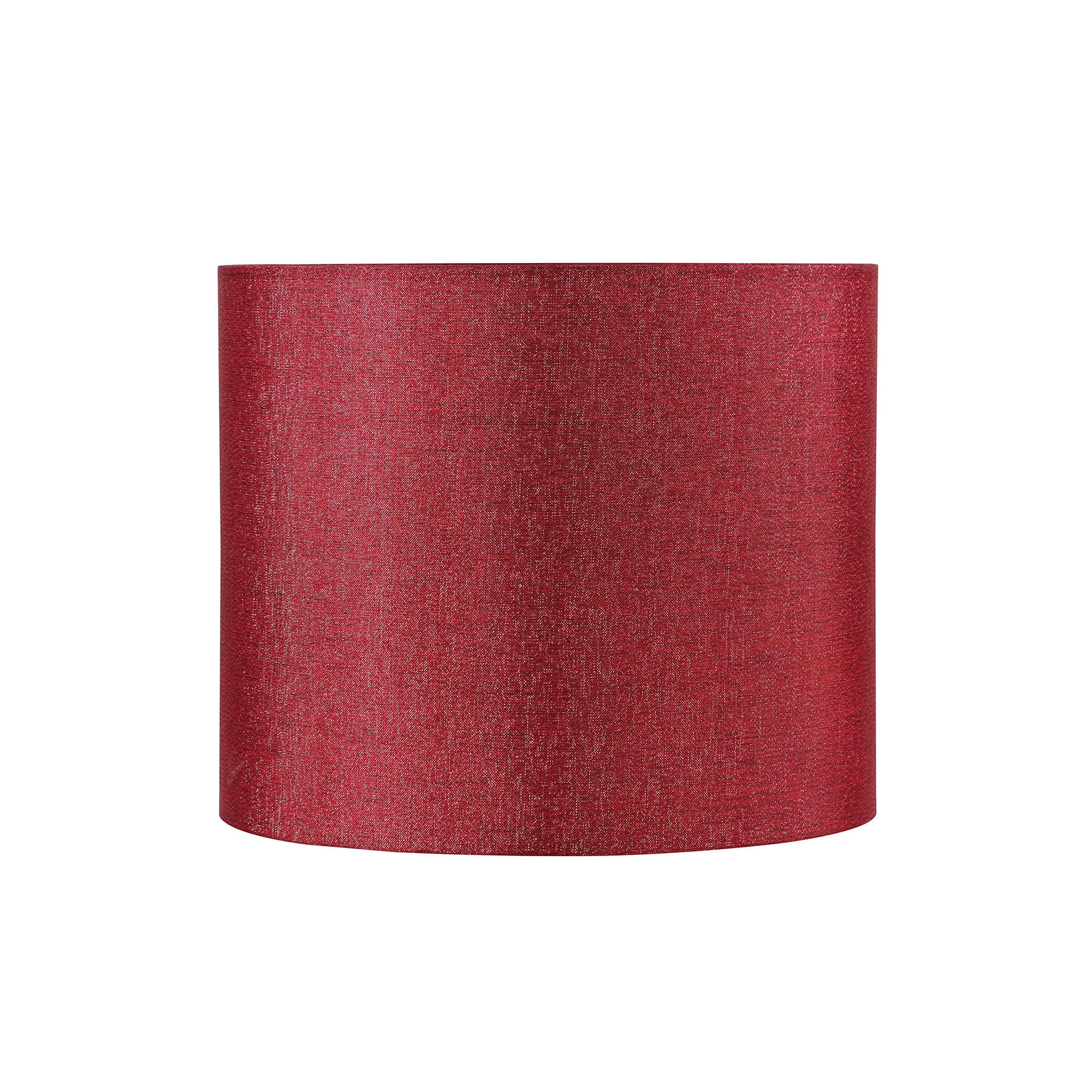 Aspen Creative 31107, Hardback Drum Transitional Spider Lamp Shade, Rich Red Burlap Texture Fabric, 12&quot; Top X 12&quot; Bottom X 10&quot; Height