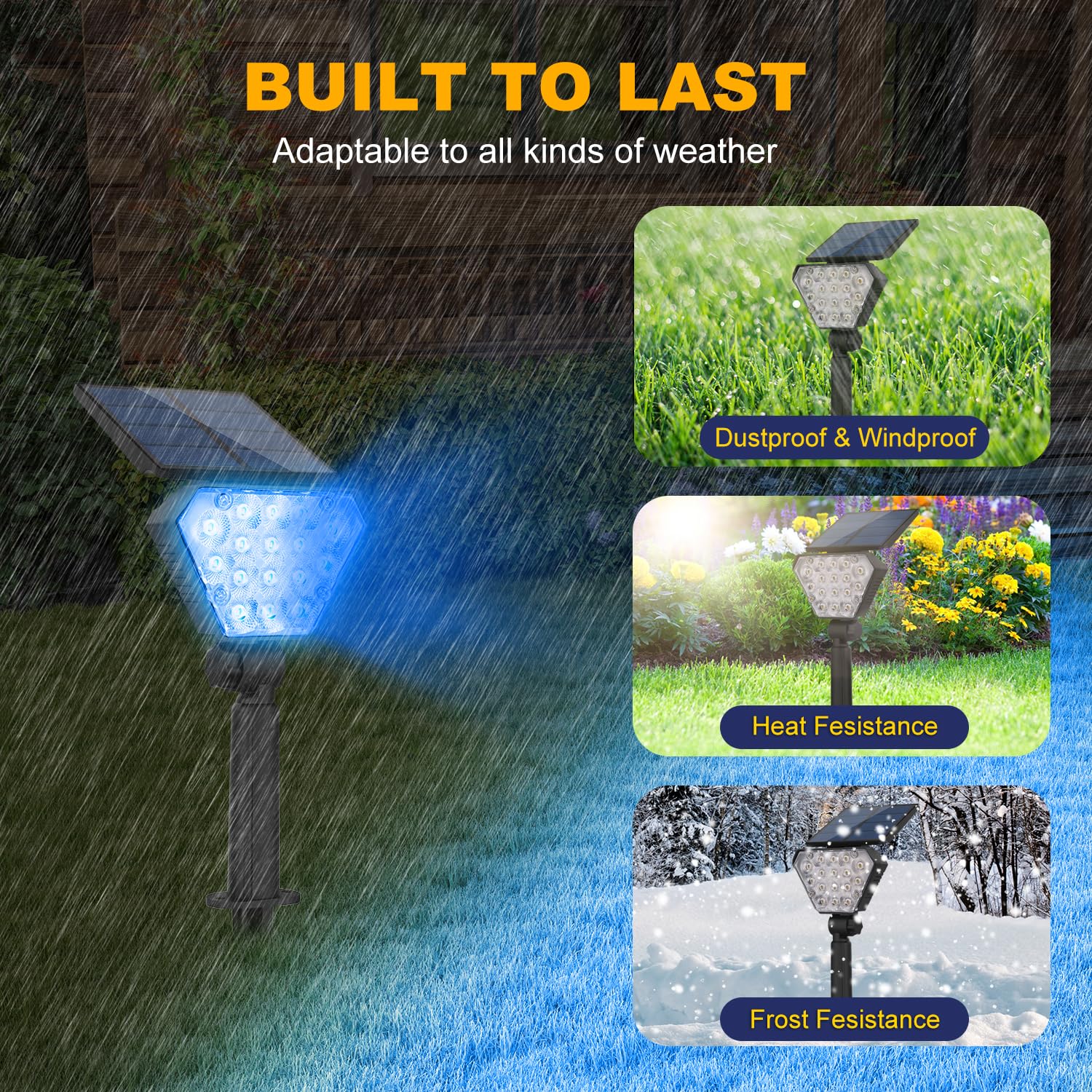 T-Sun Blue Spot Lights Outdoor, 6 Pack Solar Spotlights Blue Solar Lights Outdoor Waterproof Christmas Spotlights Landscape Ligh