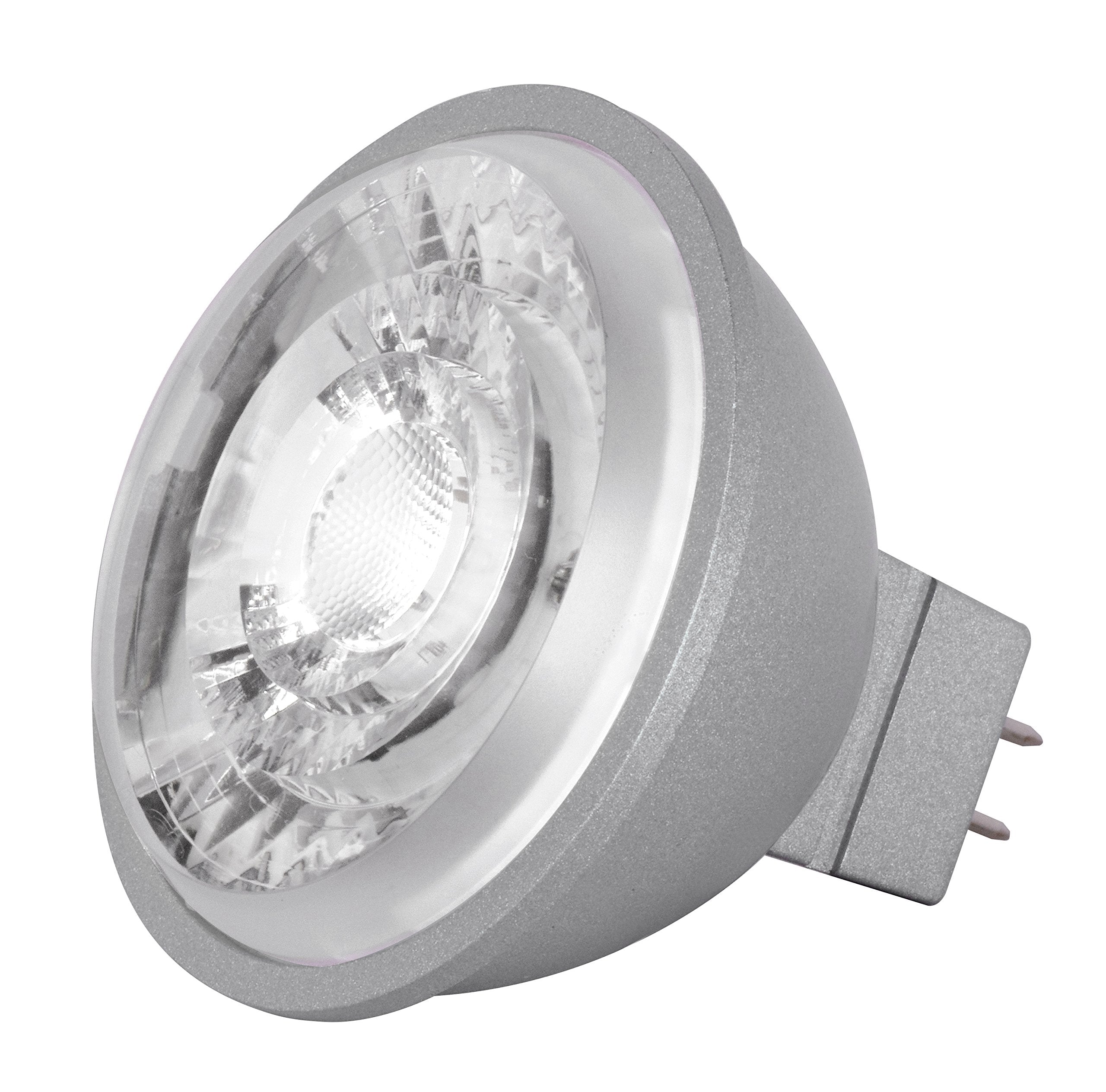 Satco S8639 MR16 LED Light Bulb, Dimmable, 8W, GU 5.3 Base, 15-Degree Beam, 5000K, Glass, 