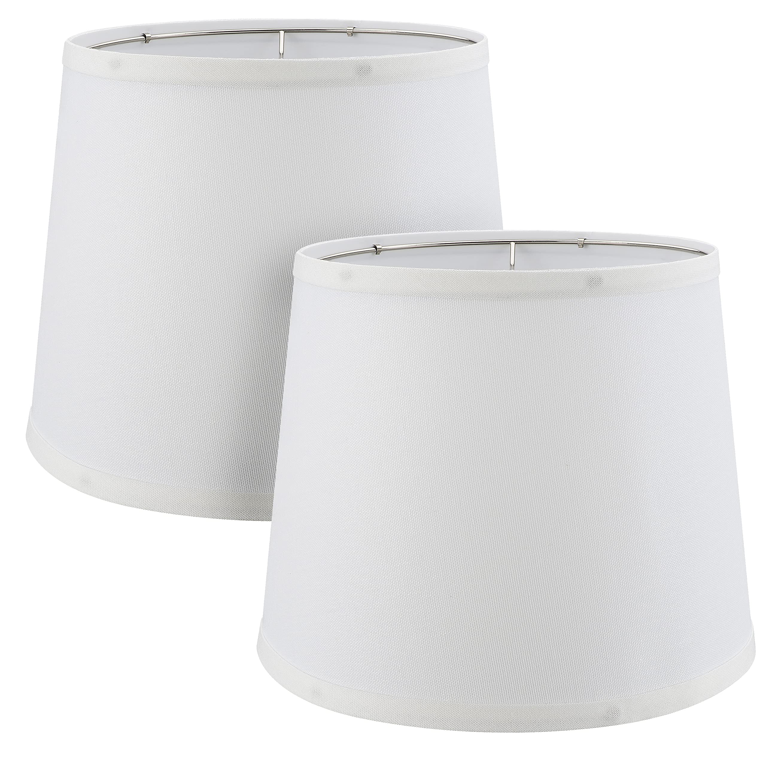 Aspen Creative 38007-2, Empire Collapsible Spider Lamp Shade, White, 9 Top x 11 Bottom x 9 Slant Height, Set of 2