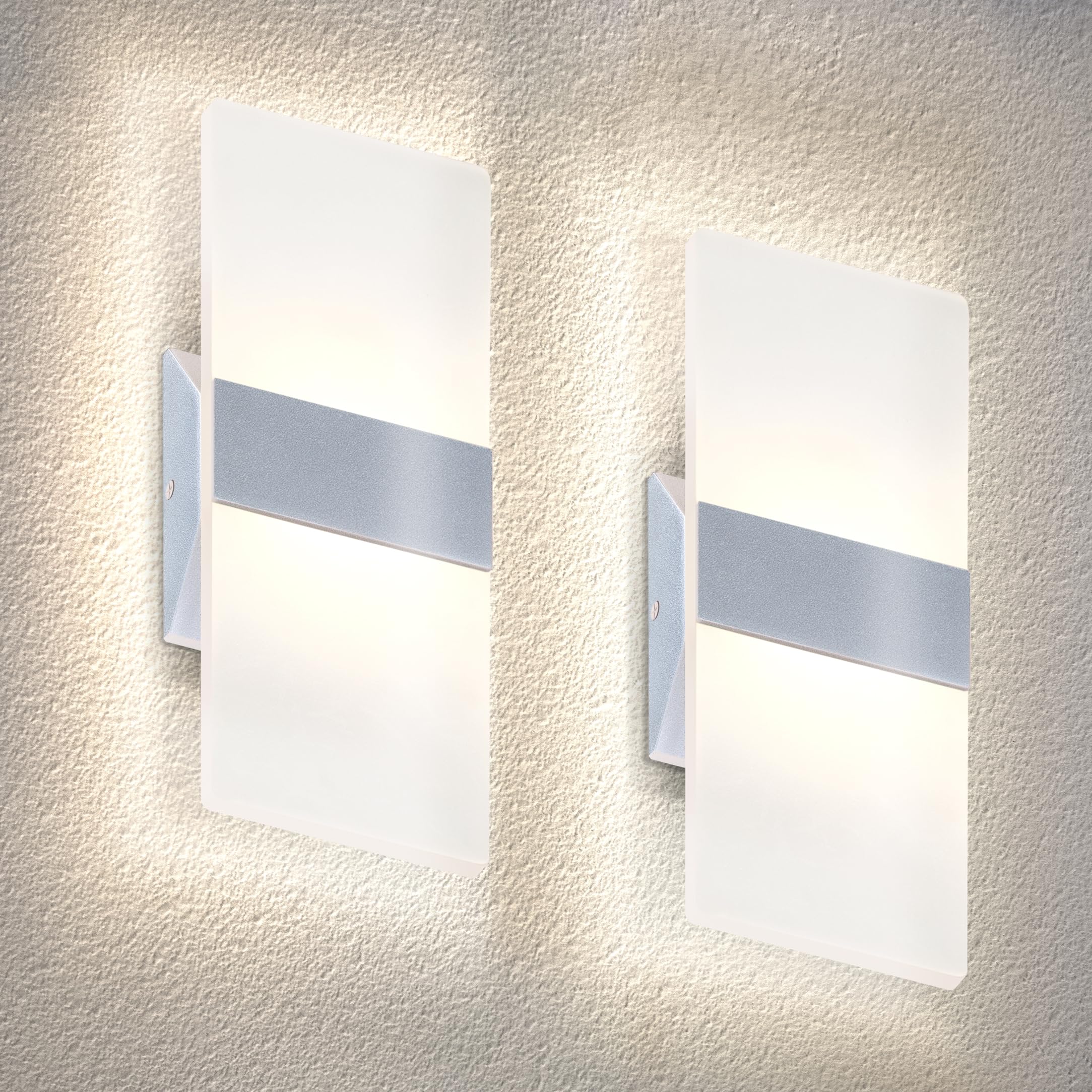 Asd 12 Inch Led Indoor Wall Sconce - Modern Interior 12W 2700K-5000K Adjustable Dimmable Wall Mounted Light Fixtures, Acrylic Gl