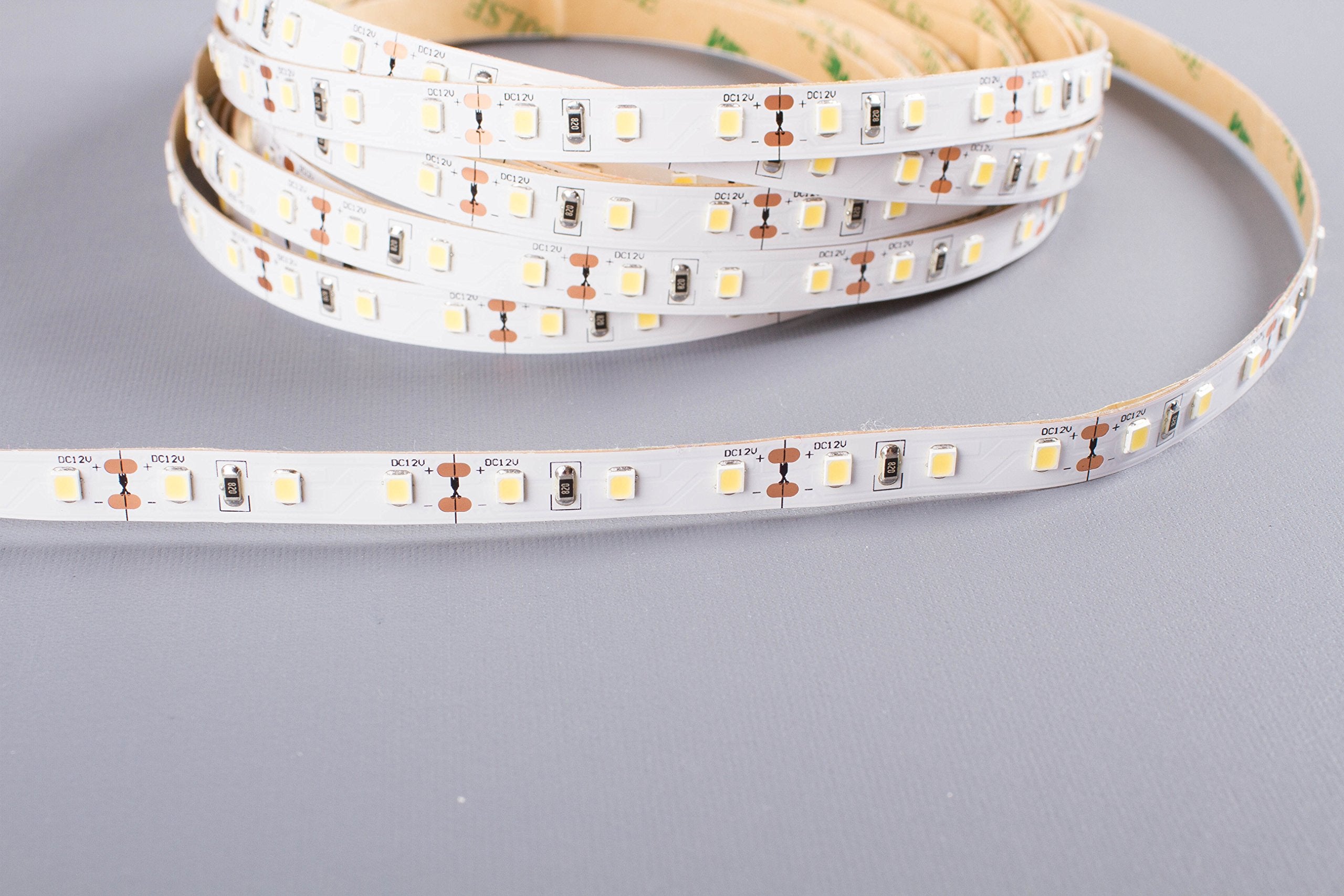 LEDupdates 12V LED Strip Tape Light 3000K Warm White, 450 LEDs/Roll, Model 2835-480, Flexible Ribbon for Under Cabinet Lighting