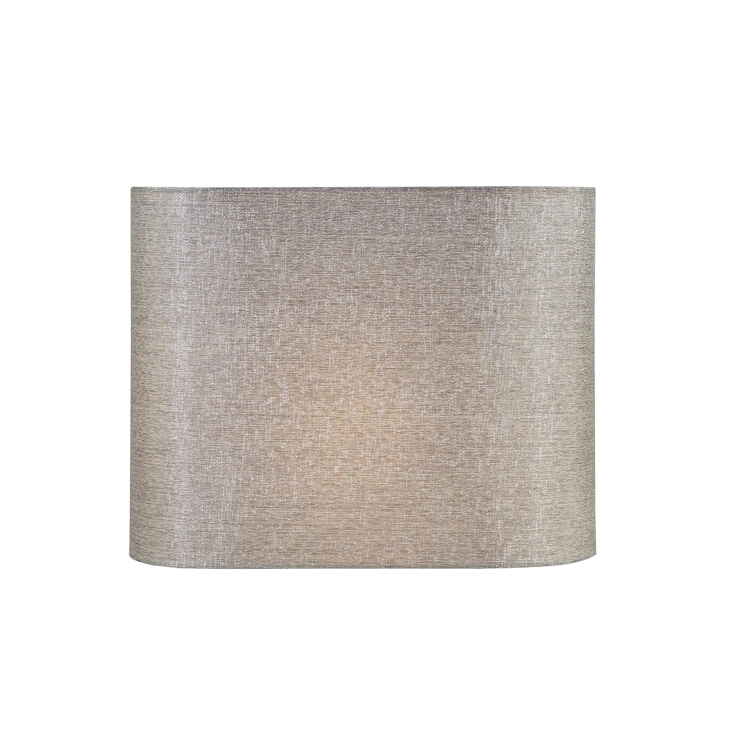 Aspen Creative 37002, Hardback Oval Barrel Contemporary Spider Shade, Grey Sliver Burlap Texture Fabric, 8+13-1/2&quot; Top X 8+13-1/2&quot; Bottom X 10-1/2&quot; Height