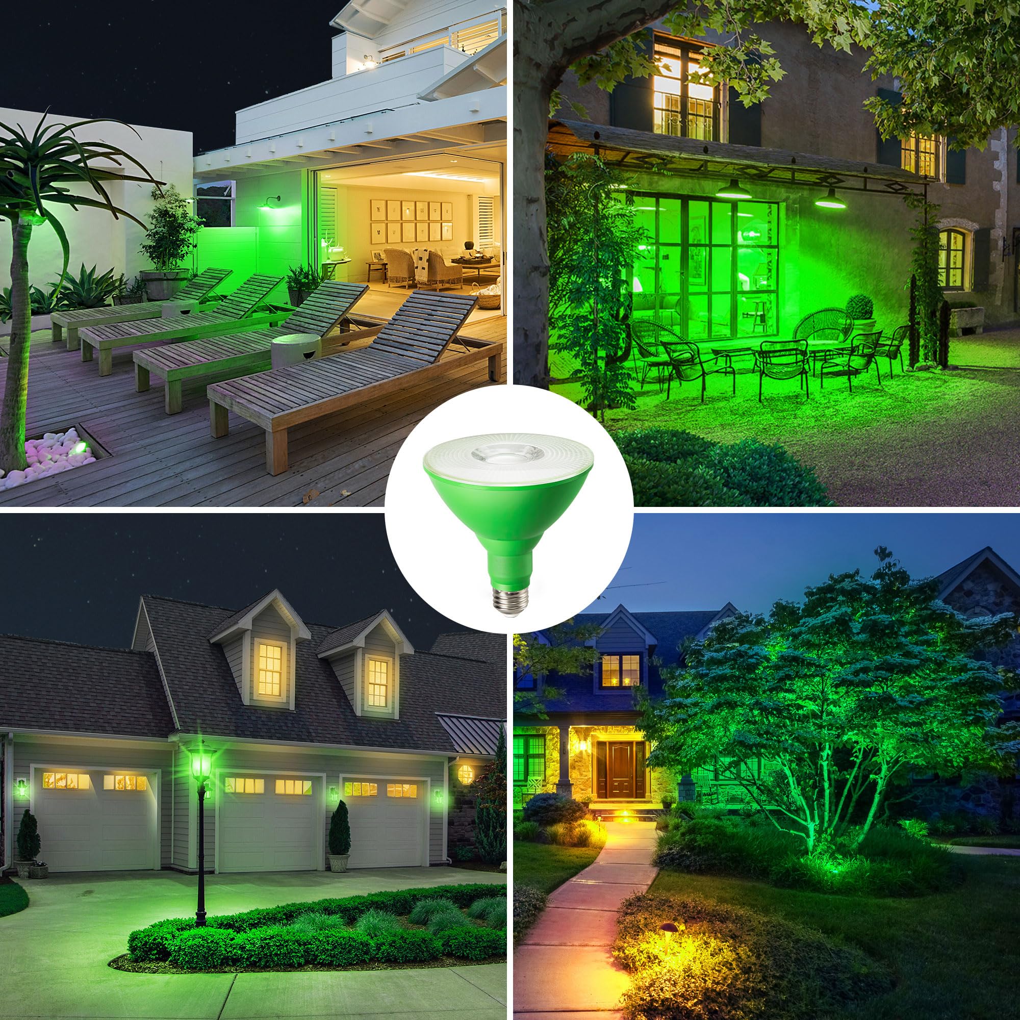 Edishine St. Patrick'S Day/Easter Par38 Green Led Flood Light Bulbs Outdoor, Dimmable Green Led Light Bulbs, 18W(120W Equivalent