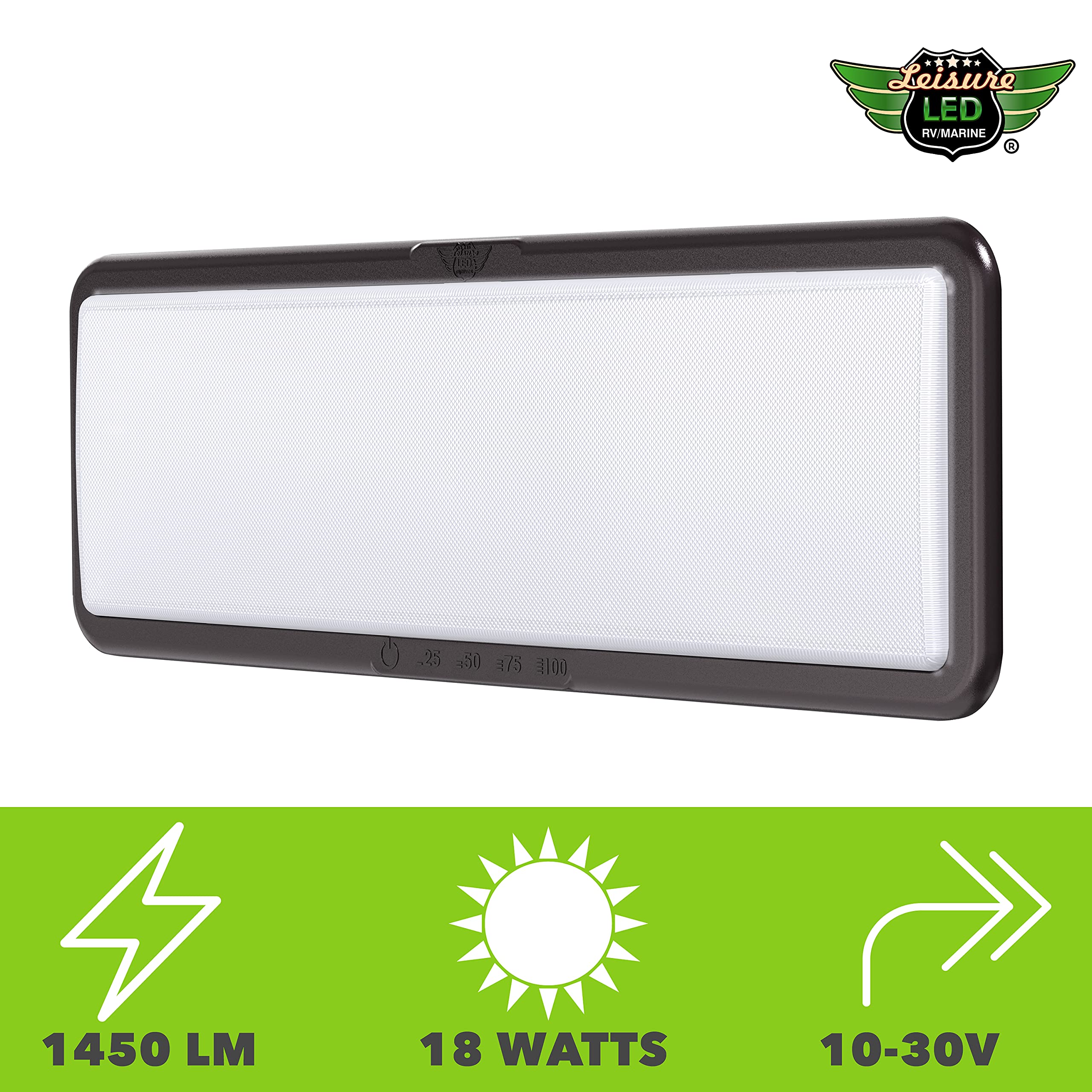 Leisure LED RV Ceiling Light Fixture, 1450 Lumen, Touch Dimmer, 12V Natural White, Burnt Bronze, 1-Pack