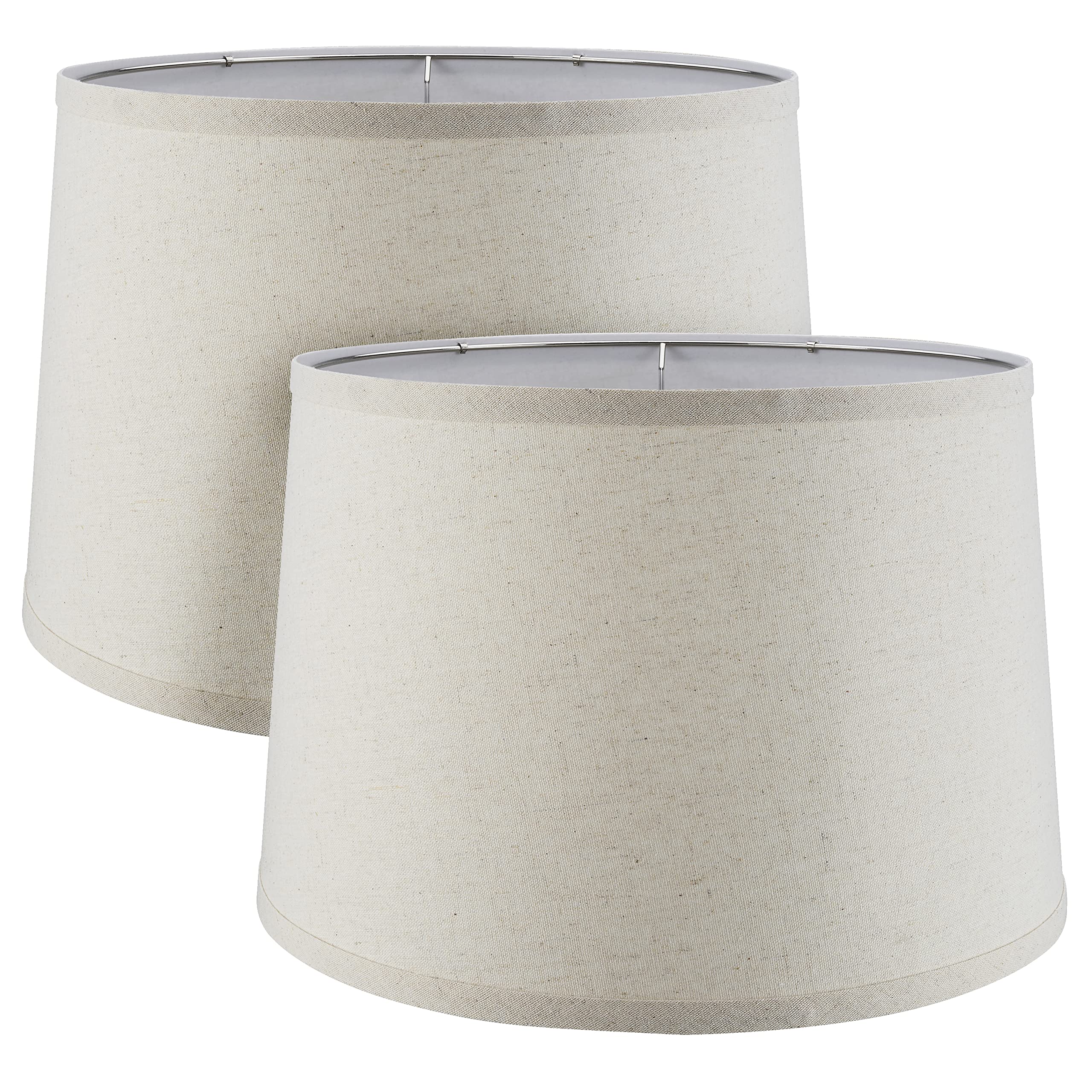 Aspen Creative 38026-2, Empire Collapsible Spider Lamp Shade, Oatmeal, 13 Top x 15 Bottom x 10 Slant Height, Set of 2