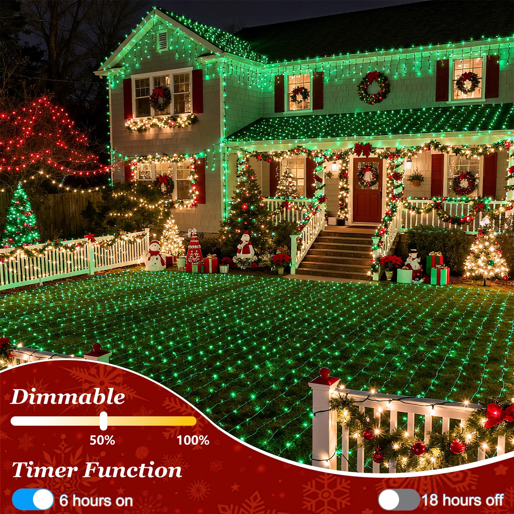 1500 Led 470Ft Christmas Lights Outdoor  Christmas String Fairy Lights With Timer & Memory  Waterproof 12 Modes Dimmable Twinkle Tree Lights For Home Patio Wedding Party Yard Xmas Decorations  Green