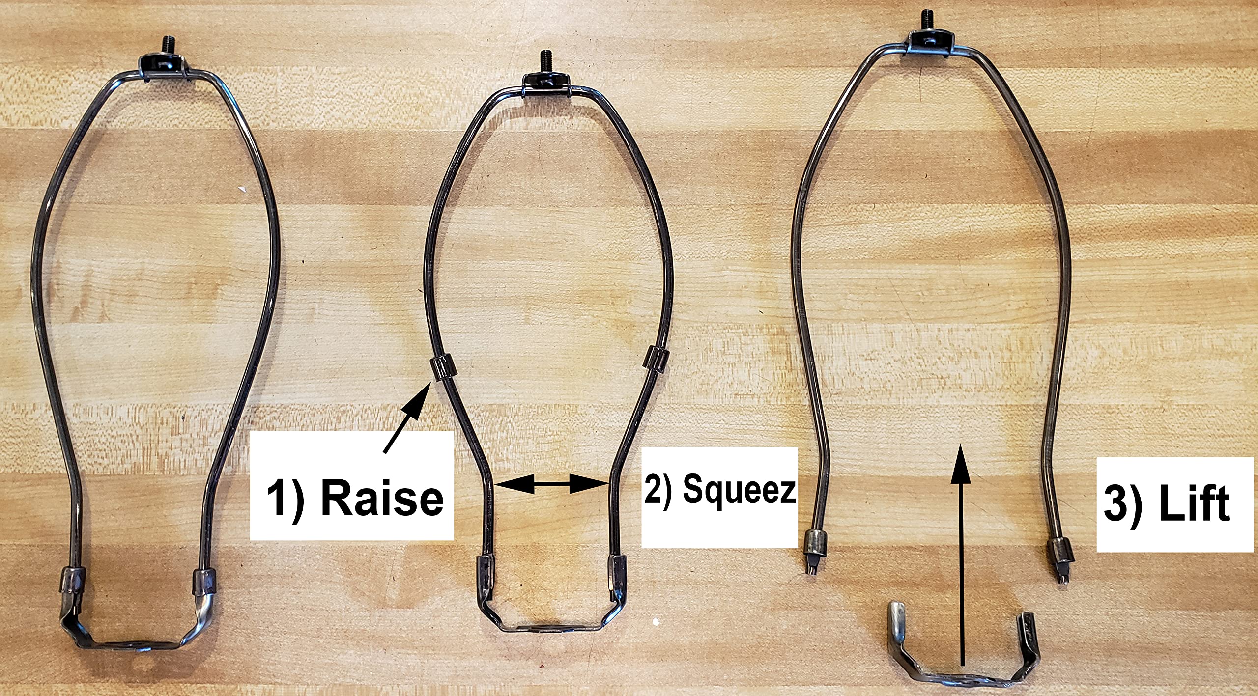 B&P Lamp 12 Inch Heavy Duty Lamp Shade Harp Holder, Antique Bronze Finish