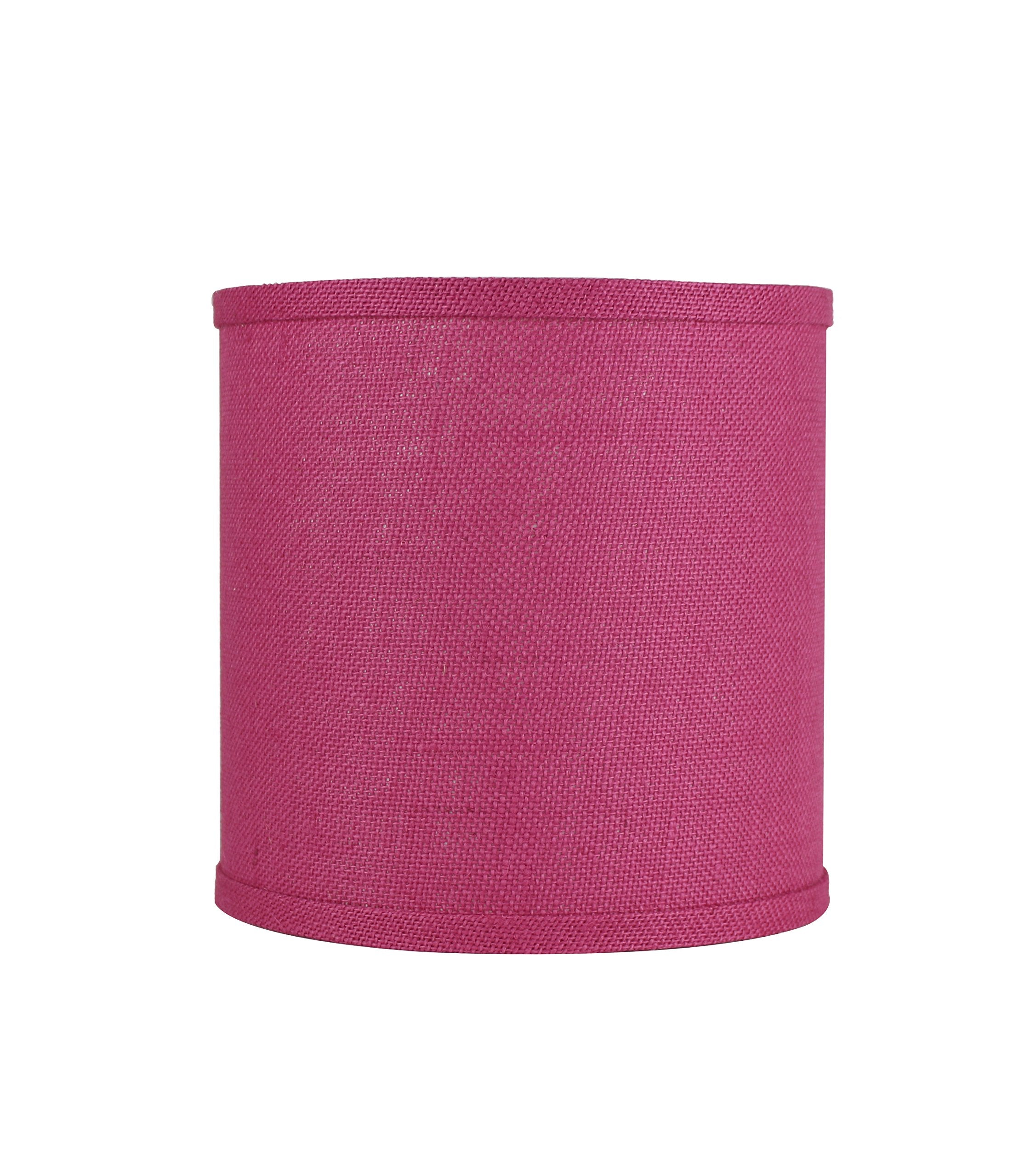 Urbanest Classic Drum Burlap Lampshade, 10-inch by 10-inch by 10-inch, Fuchsia