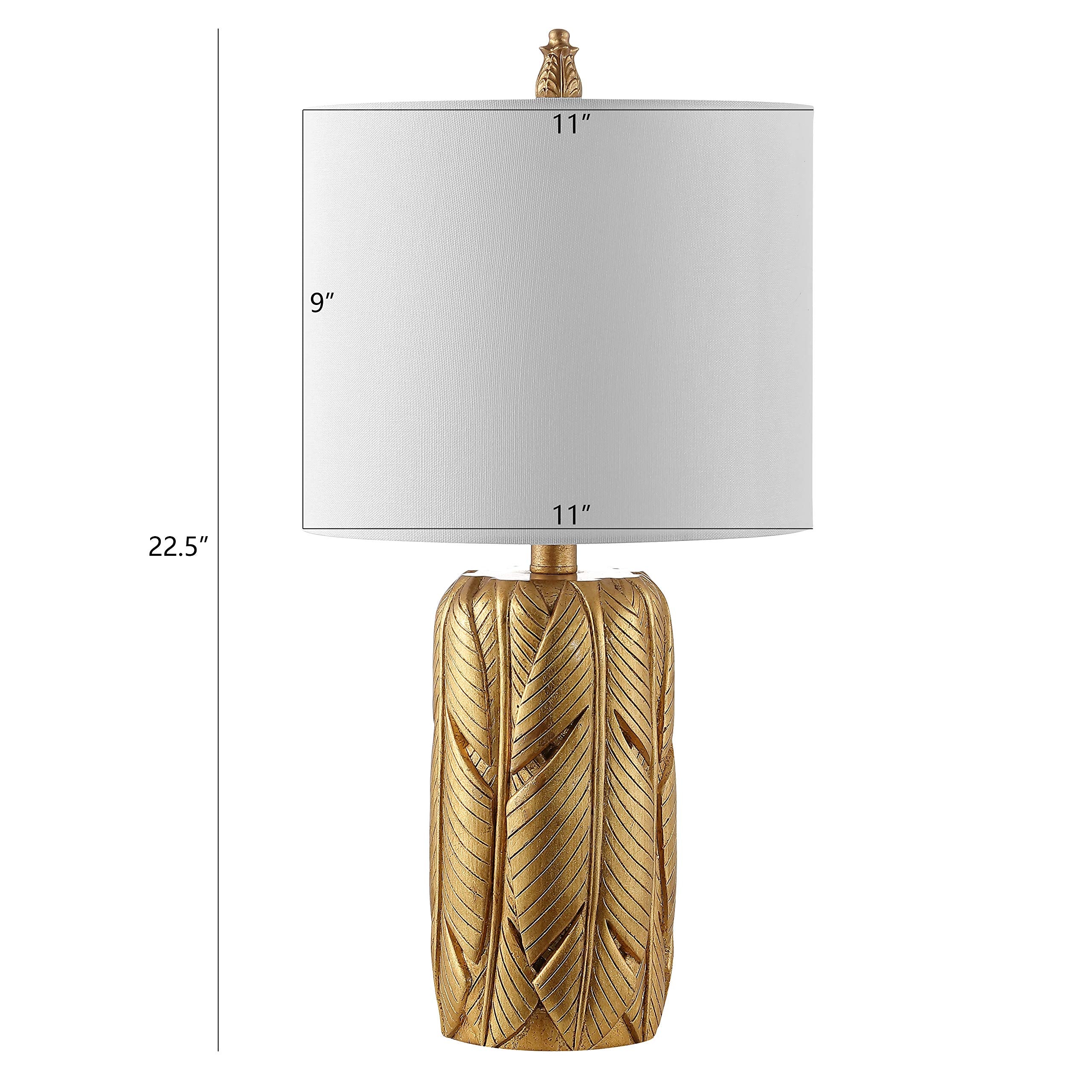 Safavieh Lighting Collection Wilsa Gold Leaf 23-Inch Bedroom Living Room Home Office Desk Nightstand Table Lamp (Led Bulb Includ