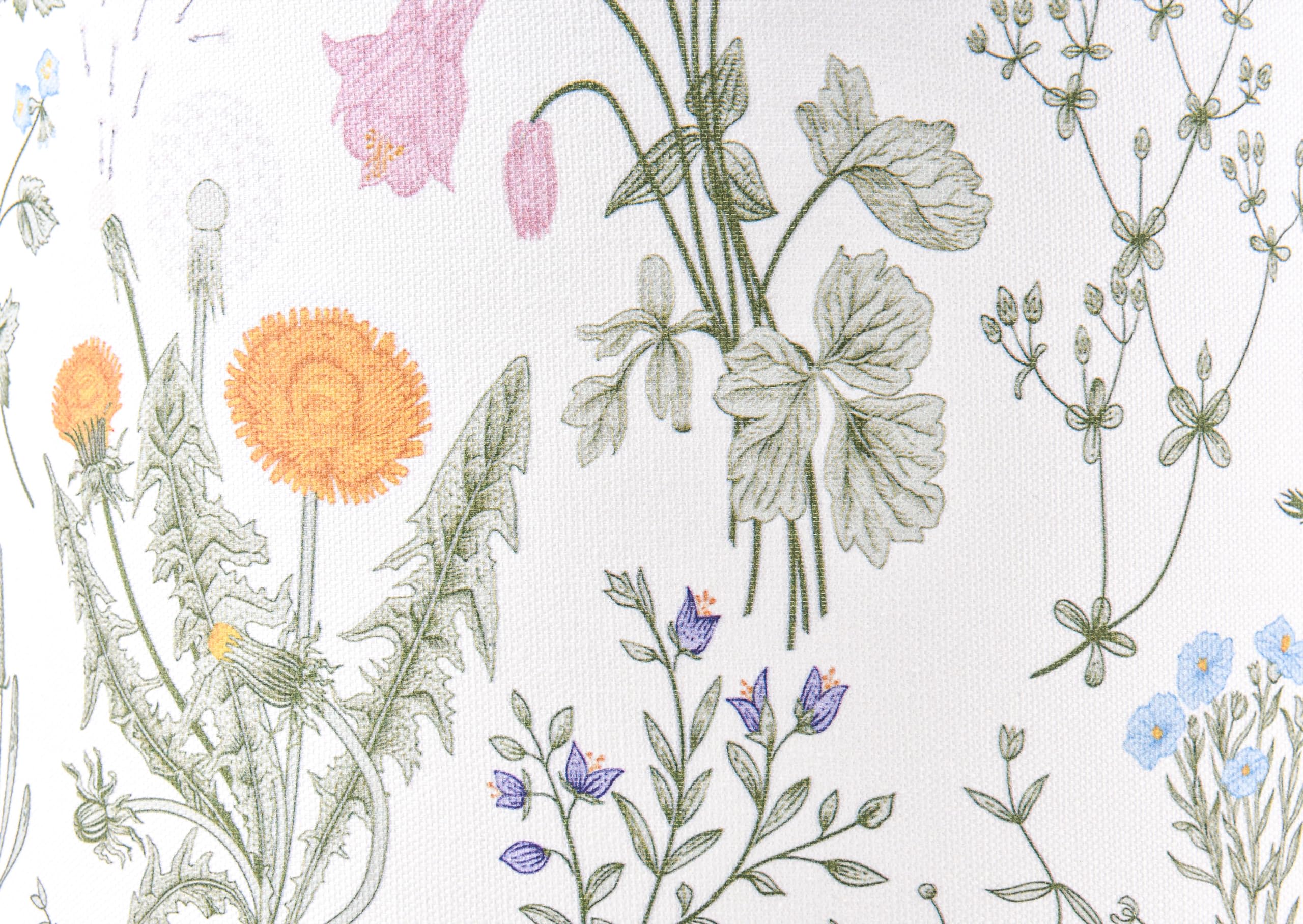 Drum Lampshades Floral Printed Lamp Shades - 13'' X 13'' X 10'' - Ideal For Table & Floor Lamps - Natural Linen- Hand Crafted -