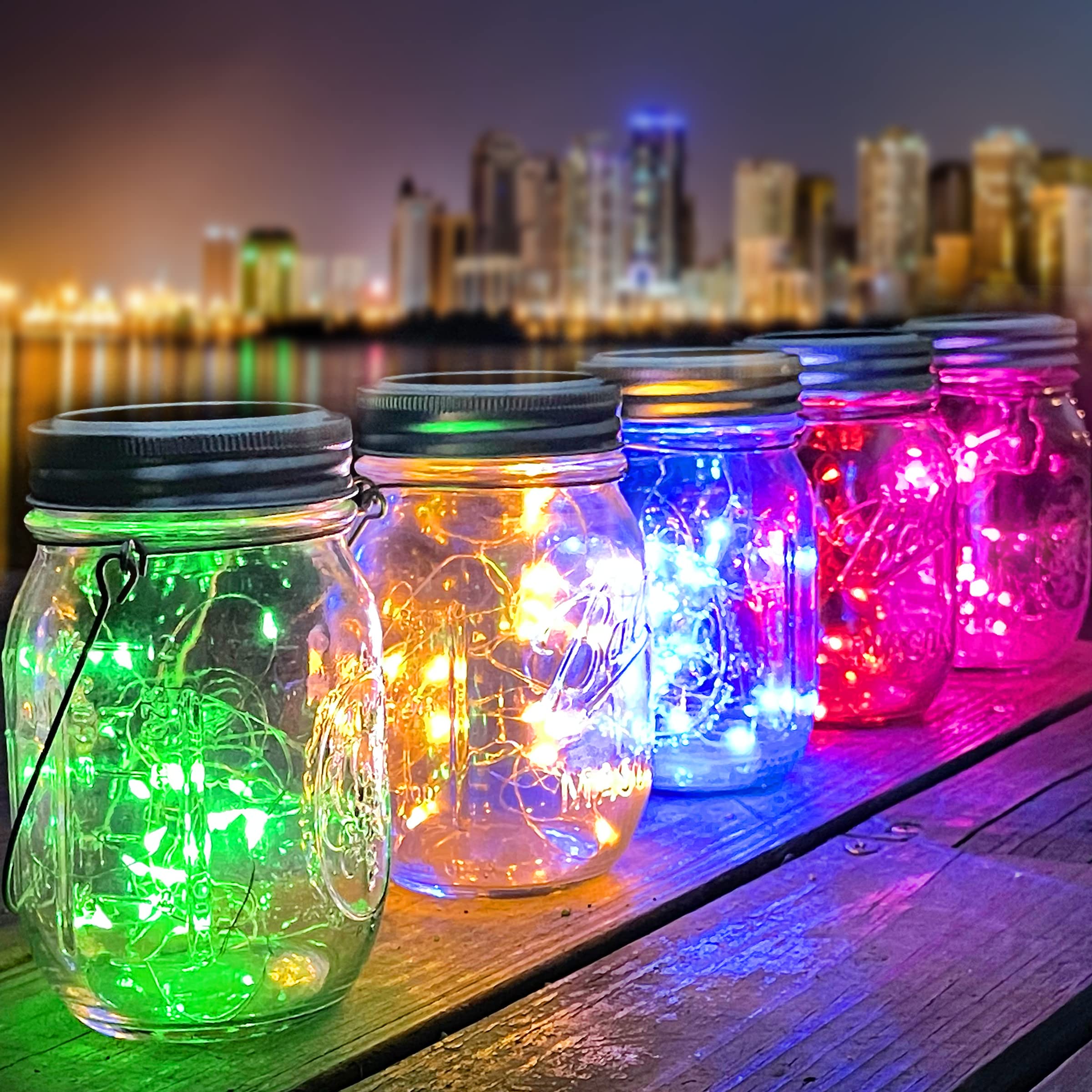 10 Pack 30 Led Solar Mason Jar Lid String Lights,Fairy Lights String Lids Lights Including 10 Pcs Hangers,For Indoor Outdoor Wed