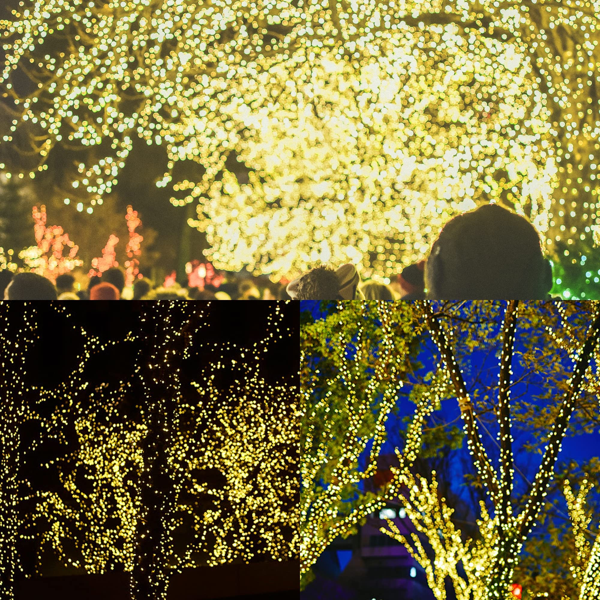 Waterglide Extra Long 328 Ft Fairy String Lights, 1000 Led Outdoor Green Wire Christmas Lights, Plug In Mini Light 8 Modes & Wat