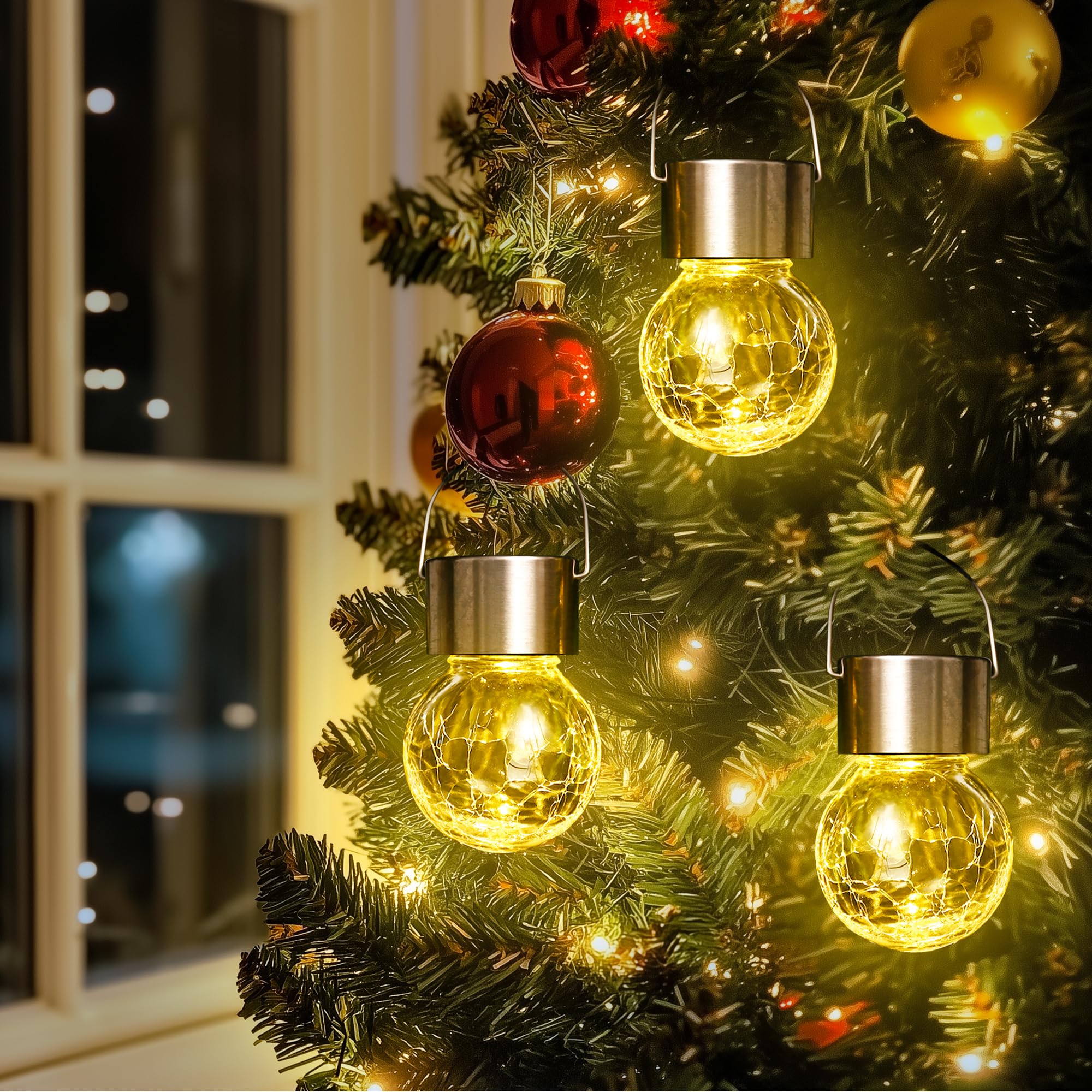 Solpex 12 Pack Hanging Solar Lights Outdoor,Solar Outdoor Lights Decorative, Solar Powered Waterproof Lights, Hanging Globe Sola