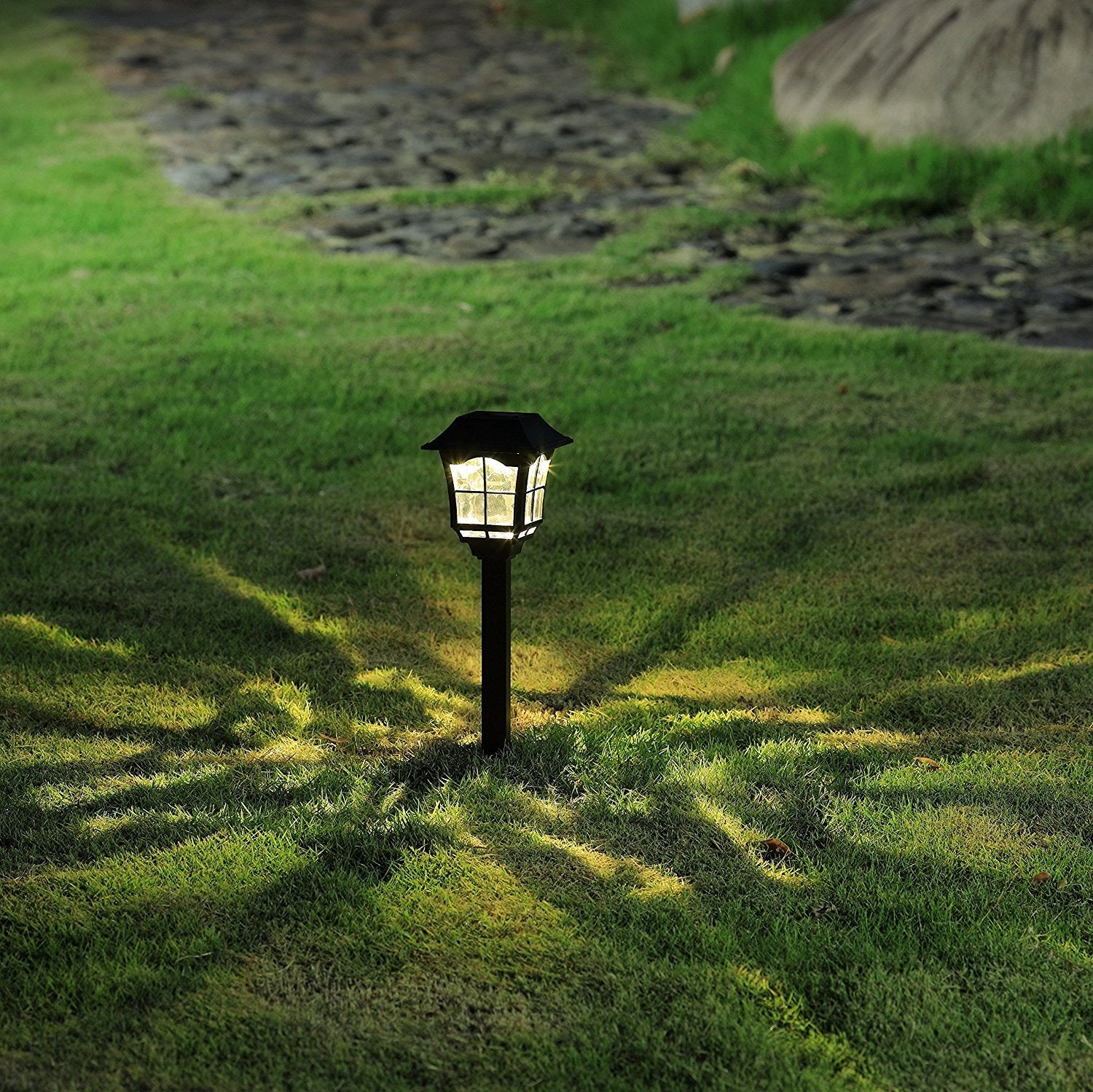 6 Pack Solar Lights Outdoor Garden, Solar Pathway Landscape Lights Supper Bright Waterproof And Corrosion-Resistant, Powered Sol