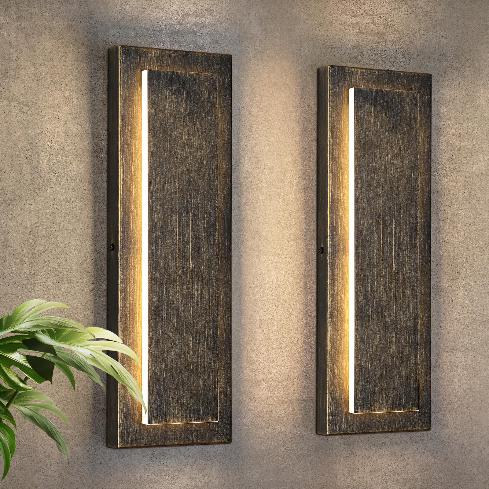 tewei LED Outdoor Wall Lights, 15.7'' Modern Outdoor Indoor Wall Sconce Large Exterior Lighting Fixtures Outside Front Door Ligh