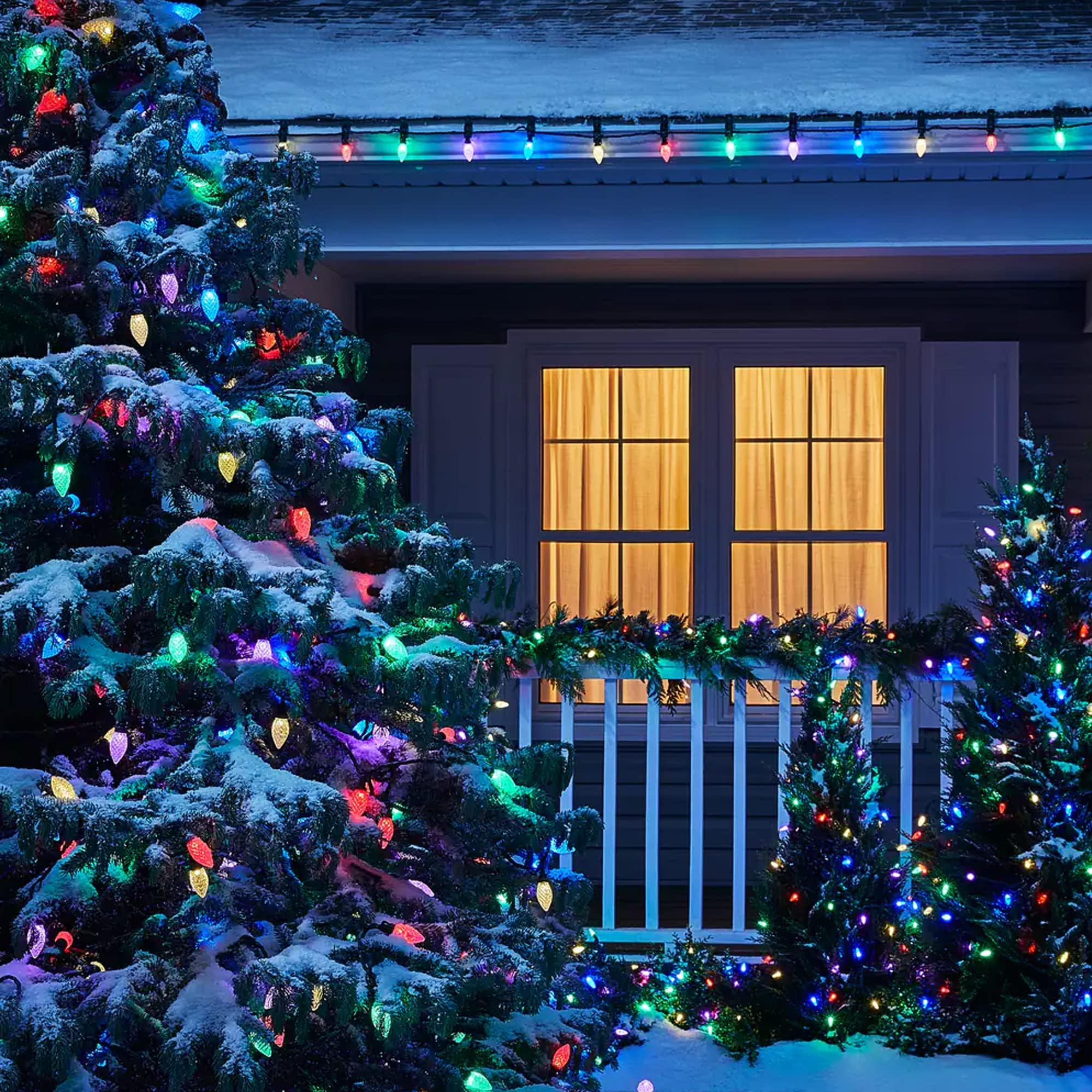 Dazzle Bright C9 Christmas String Lights, 100 LED, 66 FT, Waterproof, Green Wire, Multi-Colored, Model ZFD-50W-2/S-F2