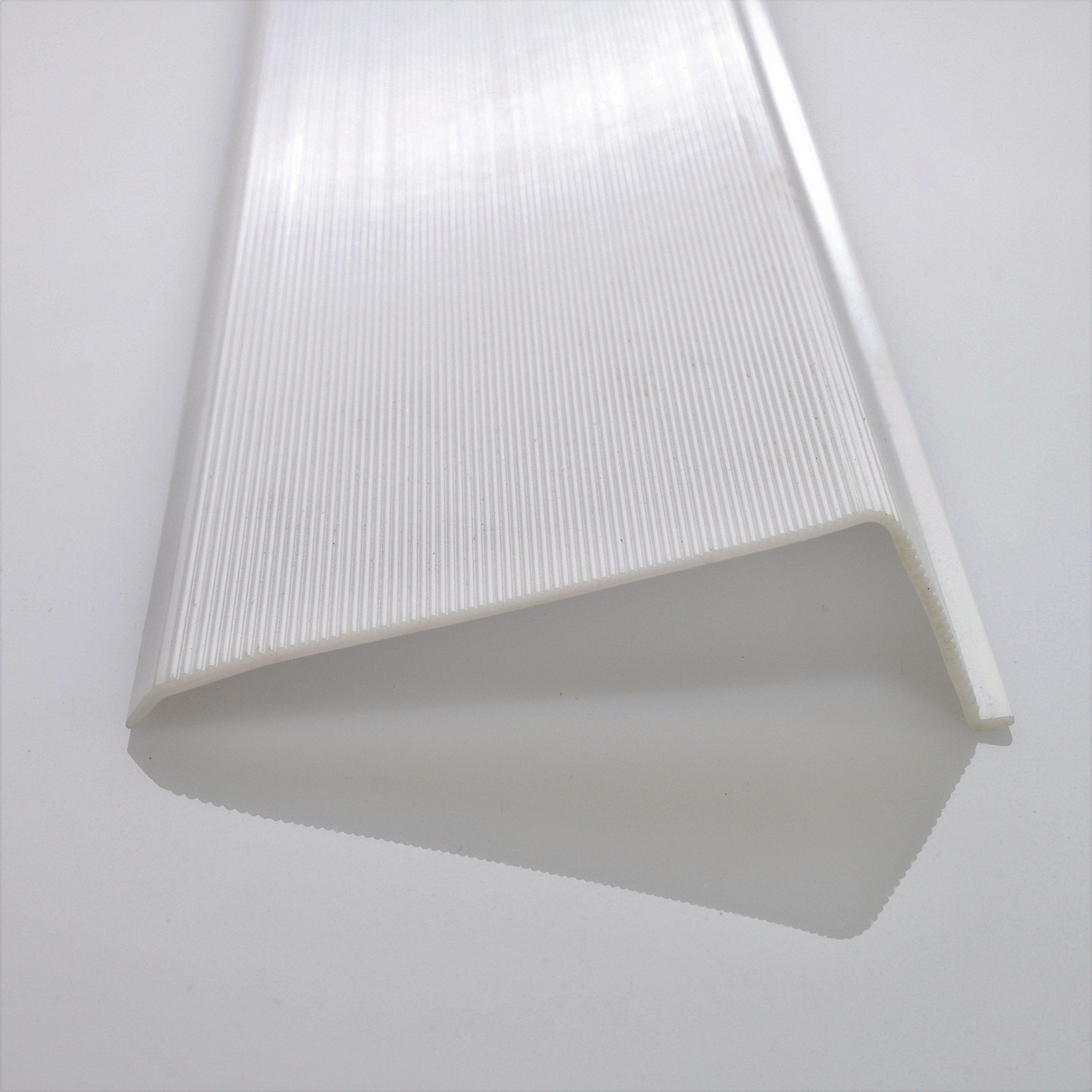 BEAM Lighting Under Cabinet Light Cover - White Ribbed Acrylic Diffuser, L-Shaped, 24", Model WS-320