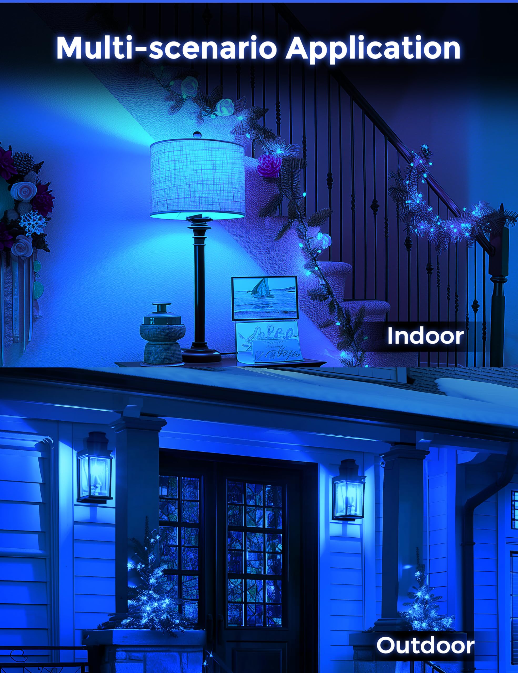 Doresshop Blue Light Bulbs, 9W (60 Watt Equivalent) - E26 Base Blue Led Bulb, 720Lm Outdoor For Fourth Of July Parties, Poolside