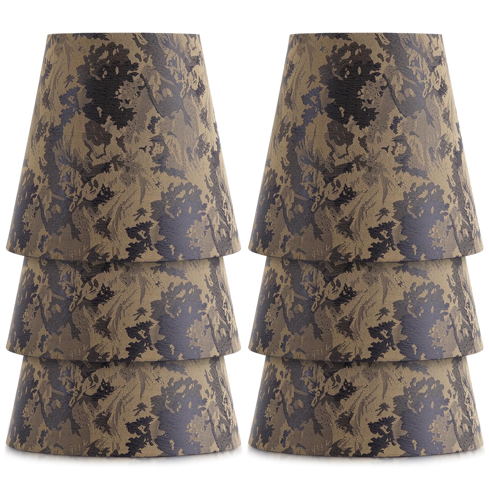 YISUN Chandelier Shades Set of 6, Clip-On Lamp Shade, Small Lamp Shade 4.3 Top x 5.9 Bottom x 5.5 Slant Height, Fit for Dropligh