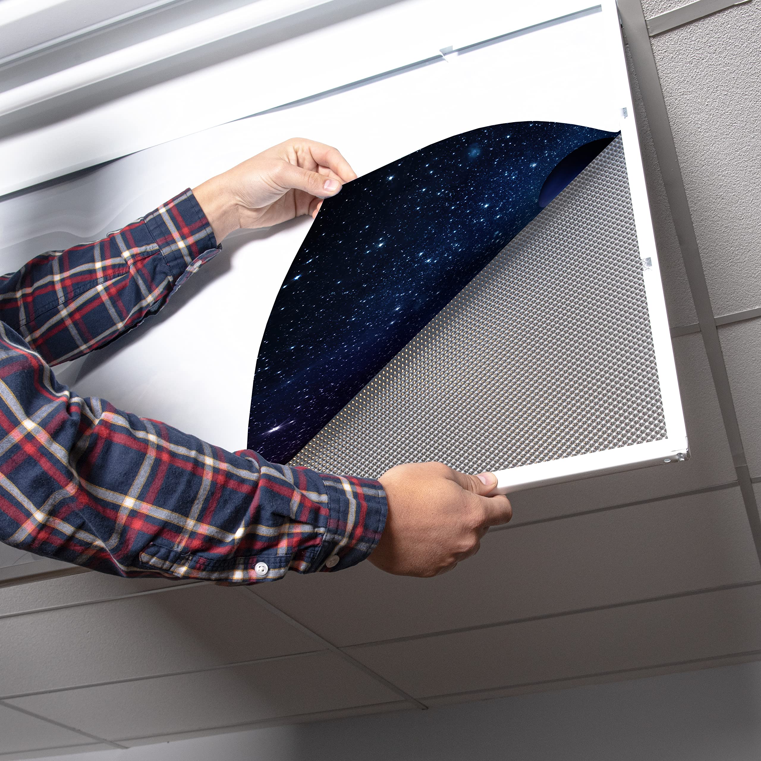 OCTO LIGHTS Fluorescent Light Cover enhanced Backlit Film Insert 2x4 (22.38inx46.5in) Solar System Model AST-026-2x4