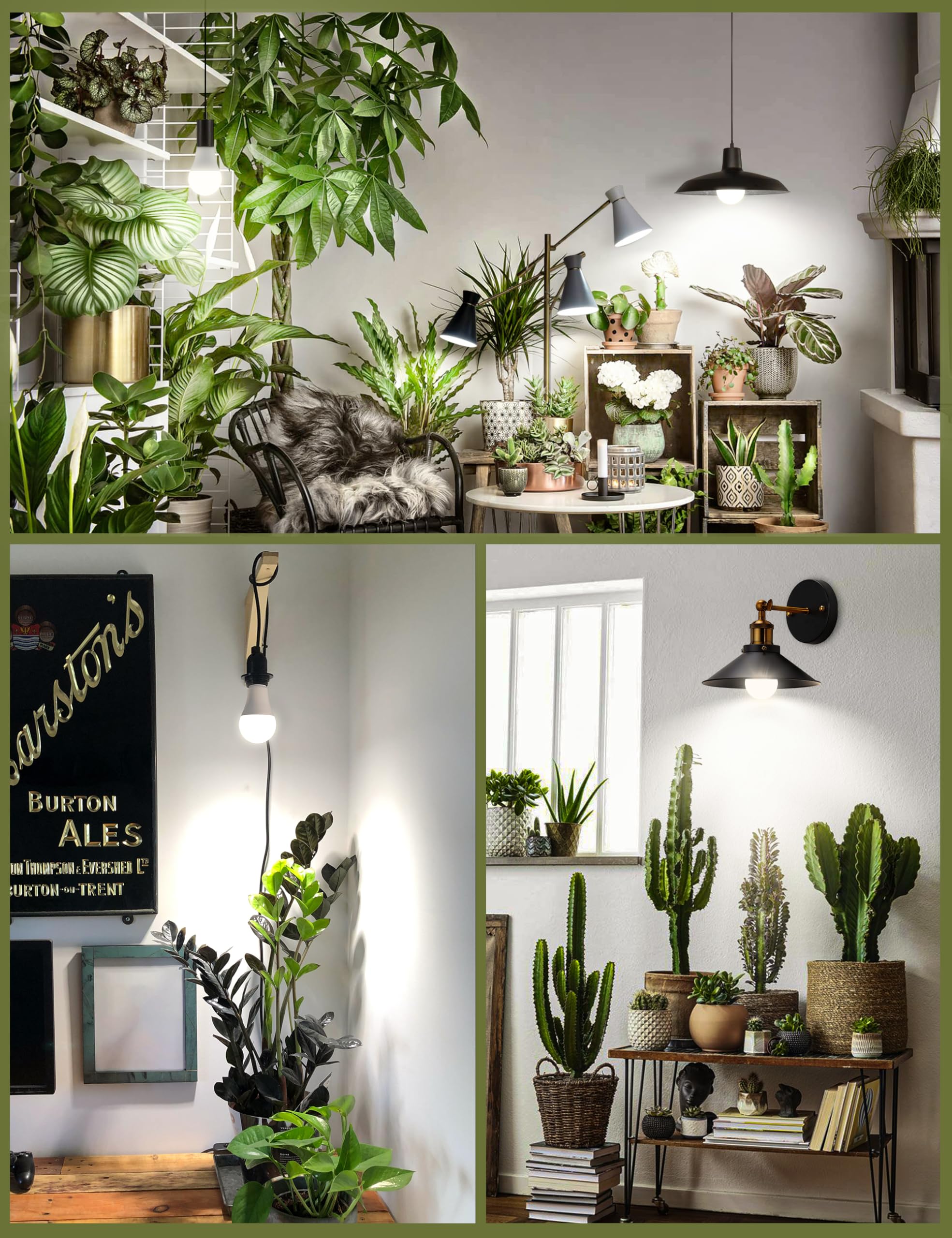 Unilampro Grow Light Bulbs, Full Spectrum Light Bulb, A19 Grow Light Bulb, Plant Grow Light Bulbs E26 Base, 9W Plant Light Bulbs 100W Equivalent, Grow Bulb For Indoor Plants, Greenhouse, 3 Pack