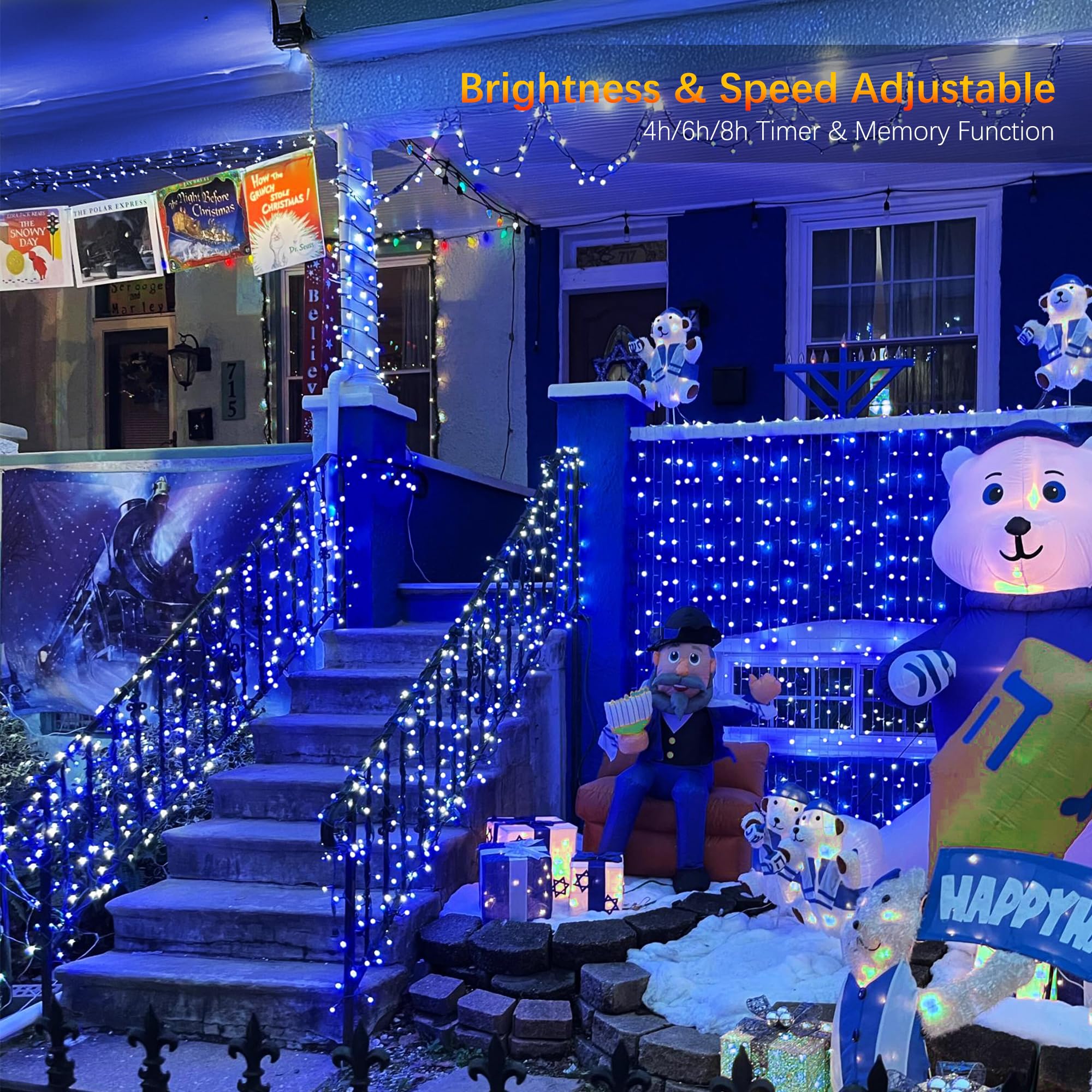 Brizled Color Changing Christmas Lights, 65Ft 198 Led Christmas Berry String Lights With Remote, Rgb Christmas Tree Lights Indoo