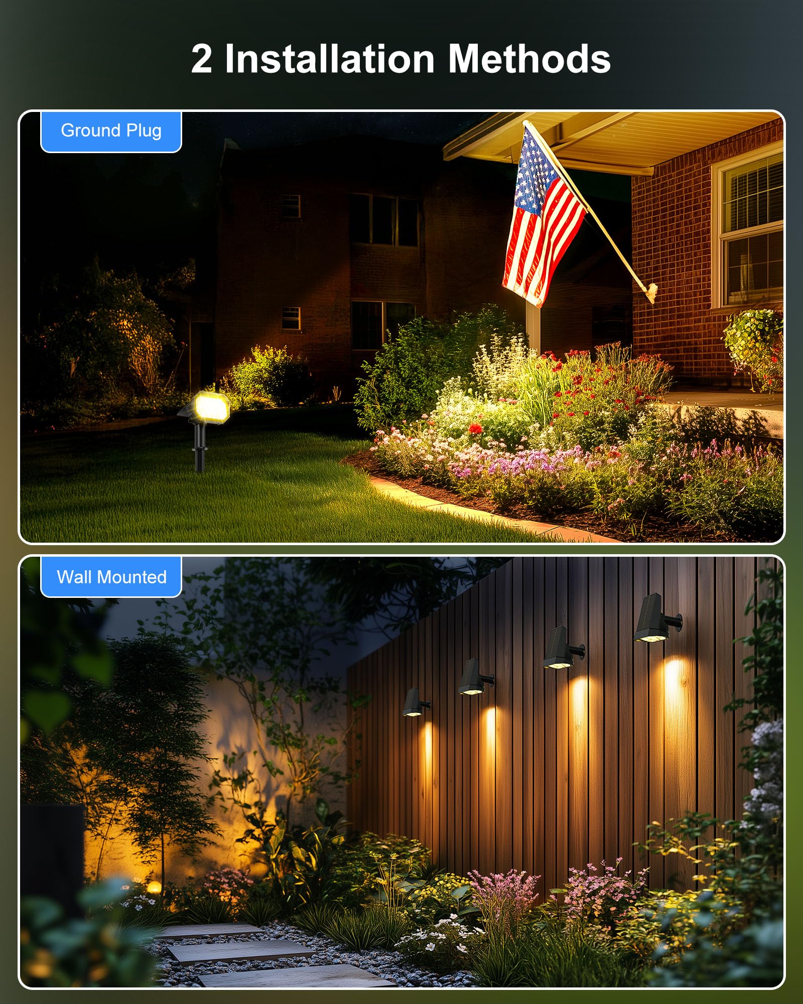 Brightown Solar Lights Outdoor With 58 Led & Auto On/Off, Ip67 Solar Spot Lights Outdoor With 3 Light Intensities. 2-In-1 Outdoo