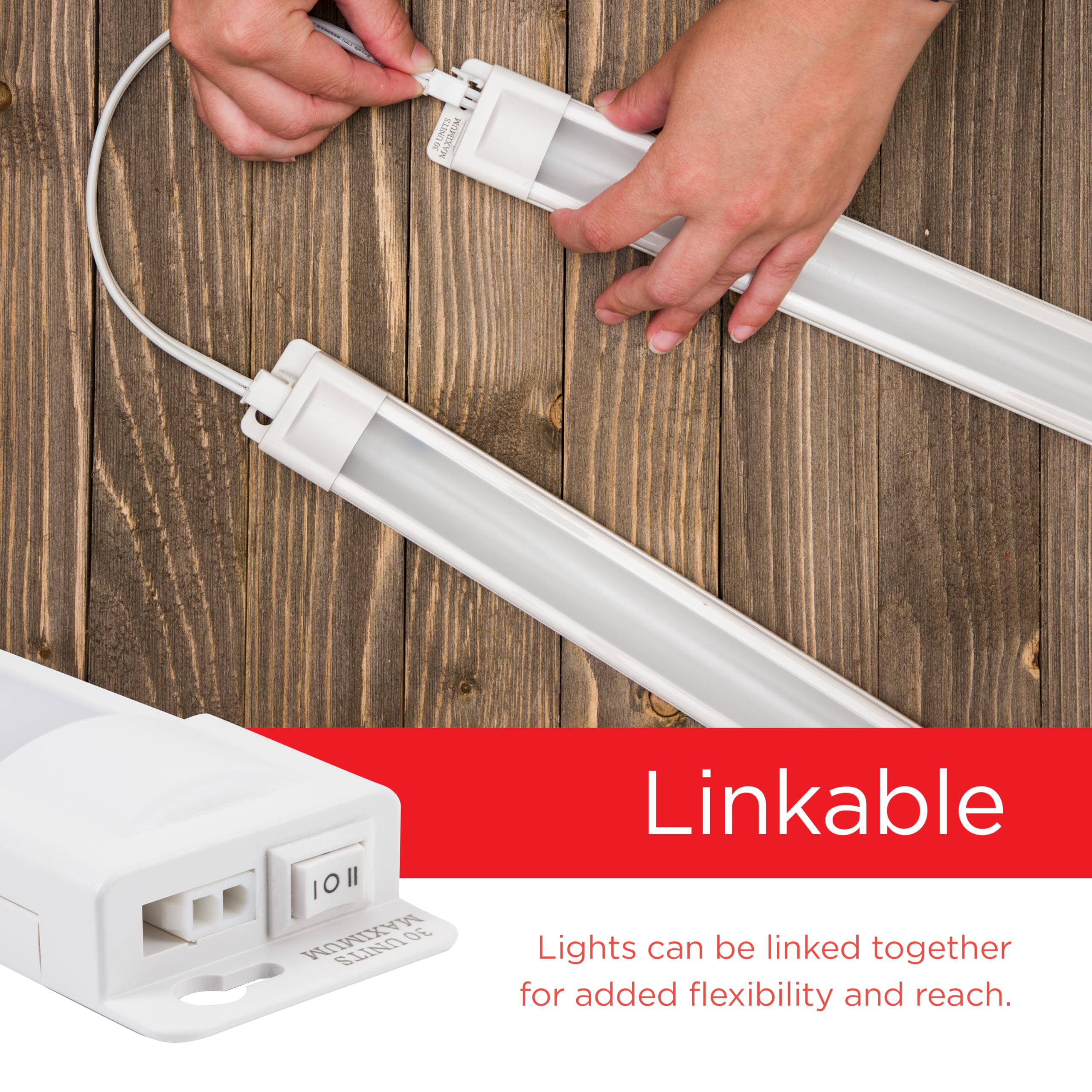 Ultrapro 36 Inch Plug-In Linkable Under Cabinet Lights, High/Low/Off, Warm White Light (2700K), Led Under Cabinet Lighting, Unde