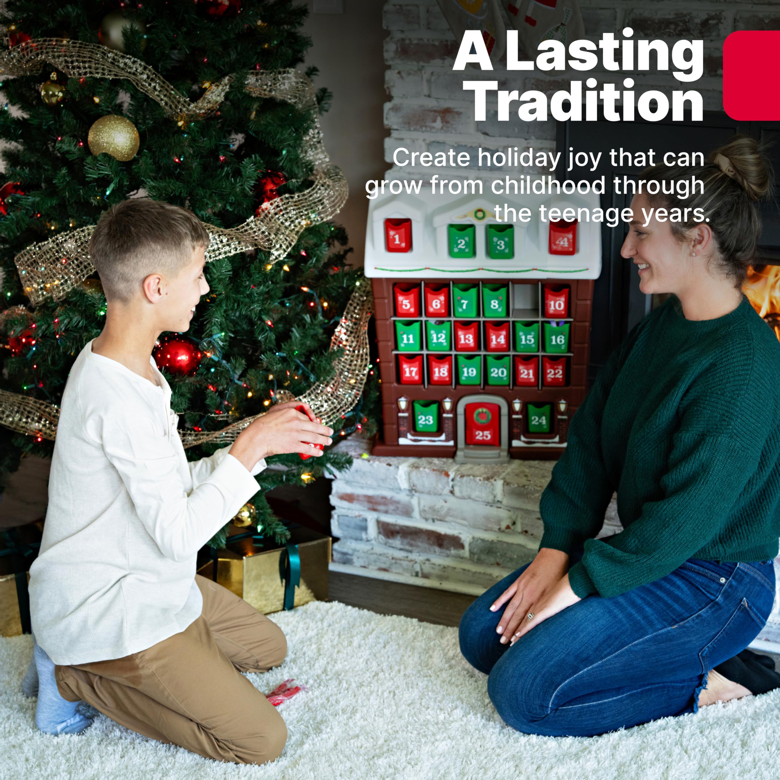Step2 My First Advent Calendar - Interactive Christmas Toy with 25 Refillable Bins, Durable Plastic, Multicolor, for Toddlers 1.5+ Years Old