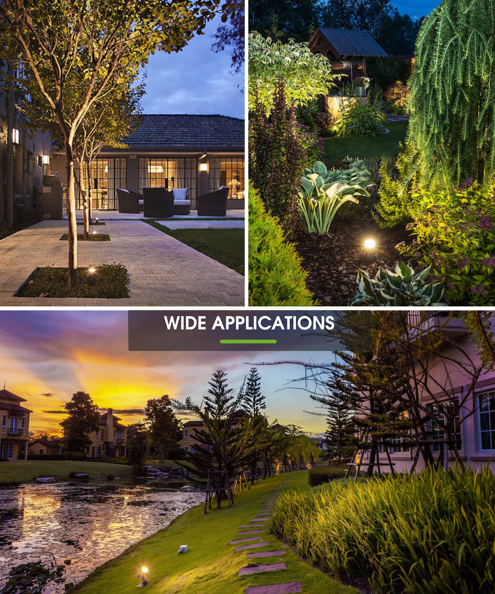 L Lohas Led Outdoor Landscape Lighting  Auto On/Off 3000K Low Voltage Landscape Lighting  Ip66 Waterproof Spot Lights For Yard  Outside  Garden  House  Pathway  Plant  Holiday Decor (6 Pack)