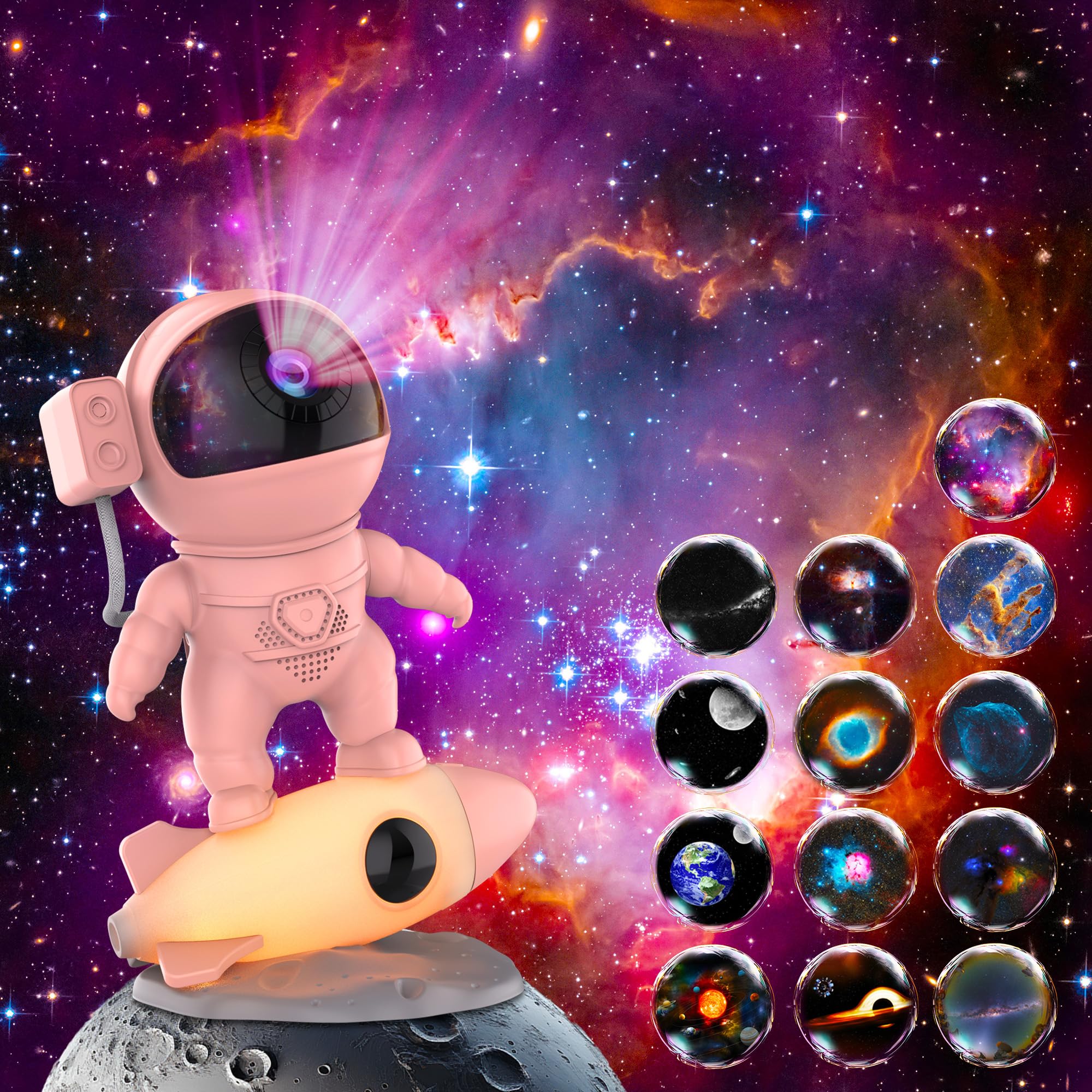 FlyLily Galaxy Projector, 12 in 1 HD Planetarium Astronaut Galaxy Projector for Bedroom, Galaxy Star Night Light Projector for K